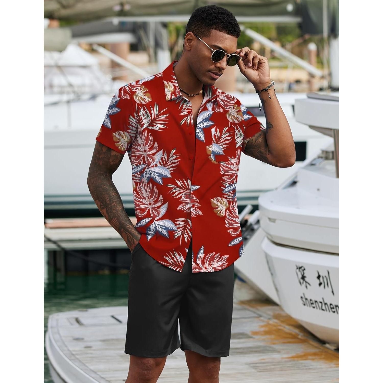 Conjunto de Playa para Hombre COOFANDY 2 Piezas Tropical