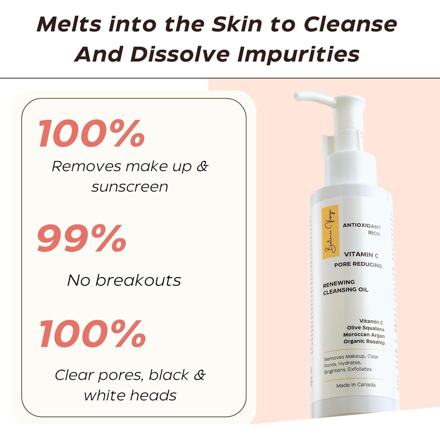 Aceite Limpiador Facial Botanic Visage 99% Natural 166g