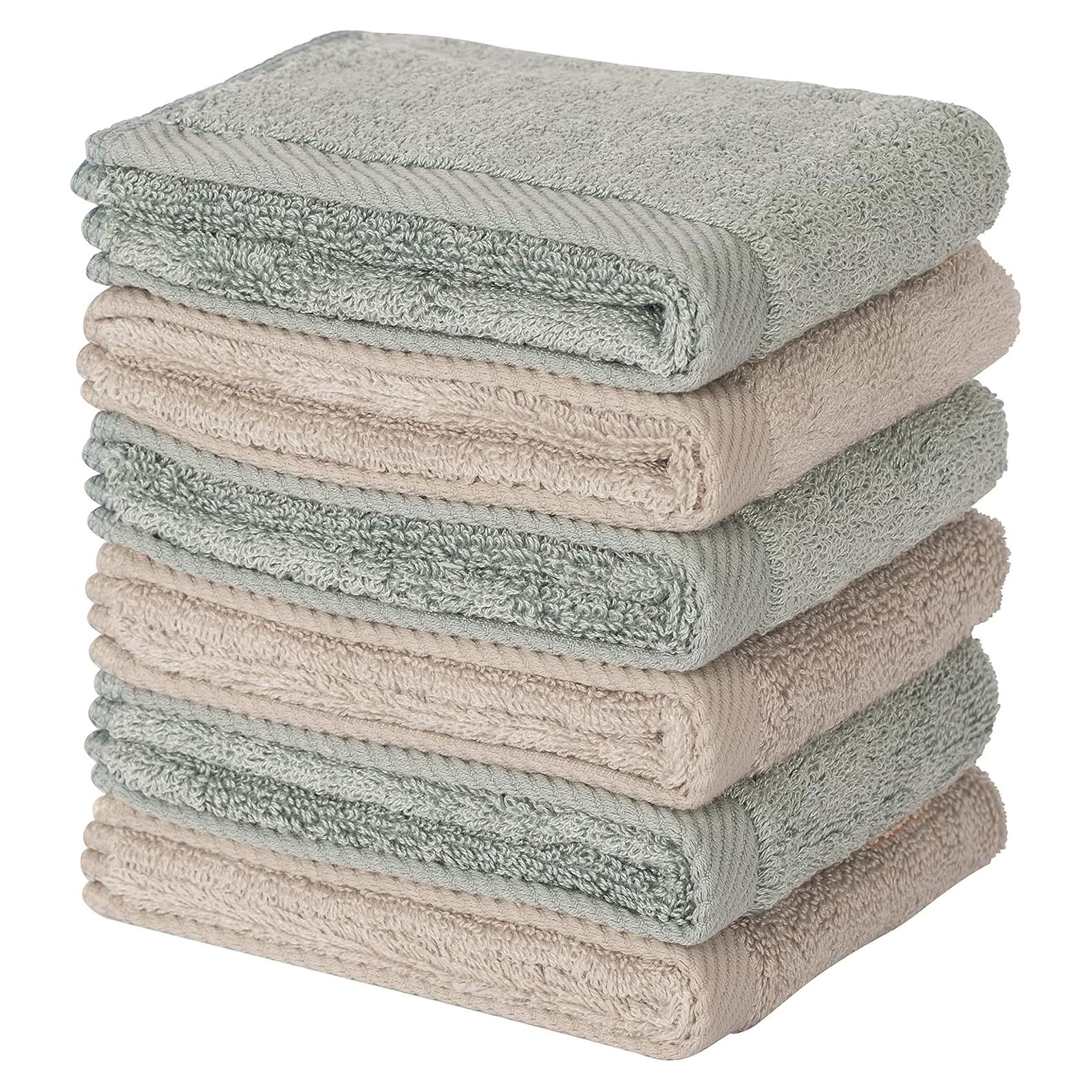 Toallas de Baño Mother-Earth 6-Pack 30x30 cm Suaves y Absorbentes