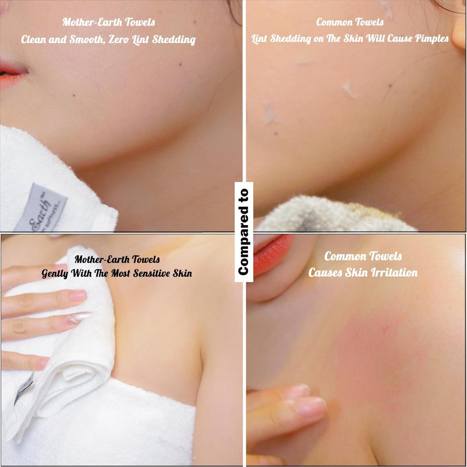 Toallas de Baño Mother-Earth 6-Pack 30x30 cm Suaves y Absorbentes