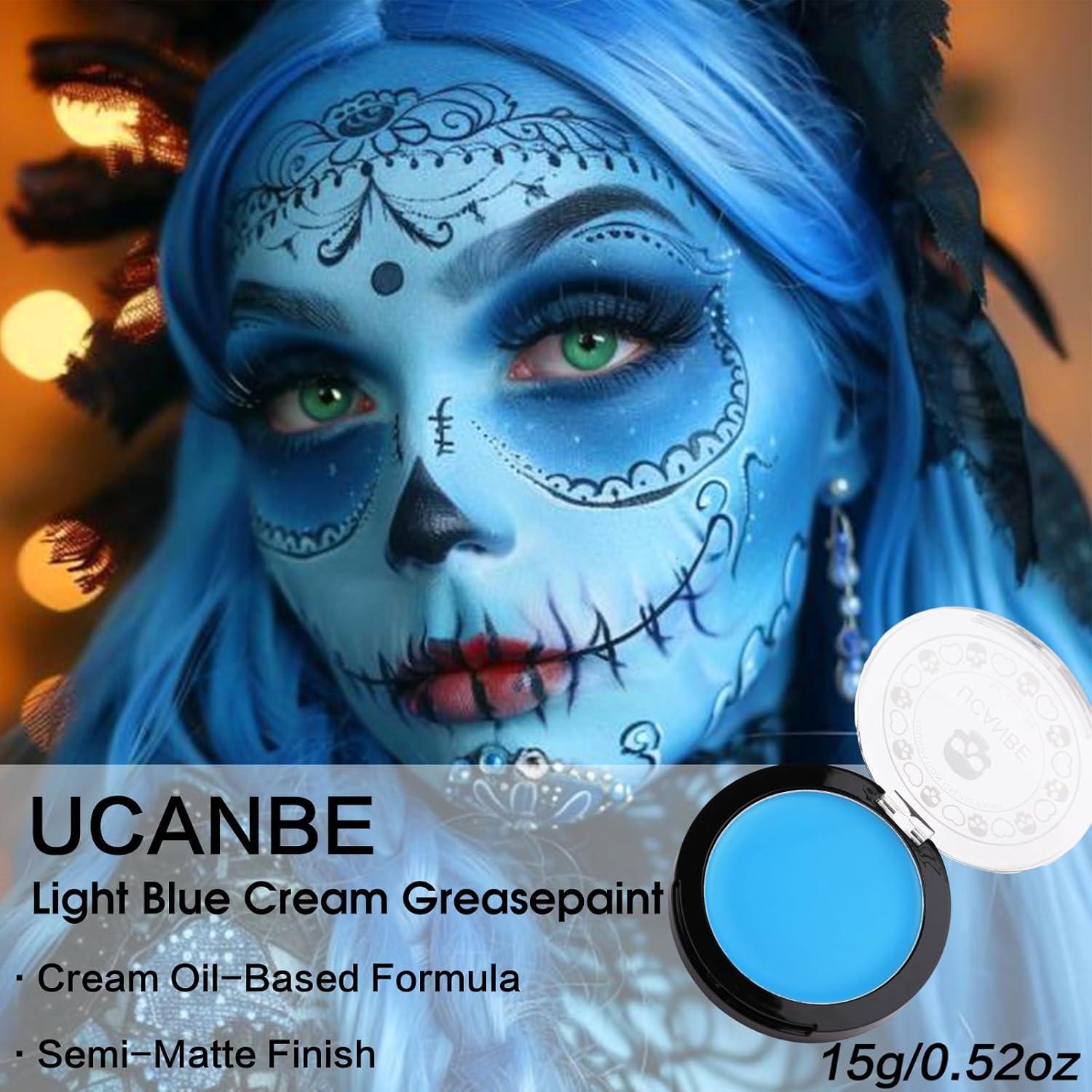 Pintura Facial y Corporal Azul Claro UCANBE 50g No Tóxica