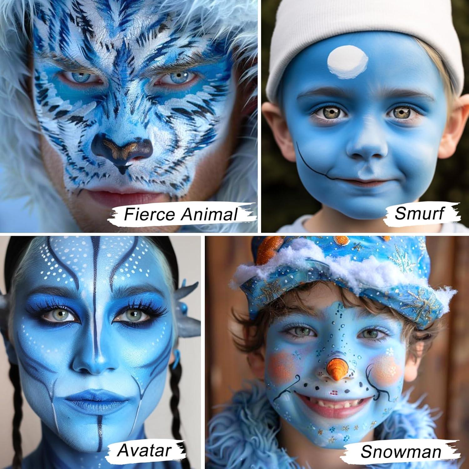 Pintura Facial y Corporal Azul Claro UCANBE 50g No Tóxica