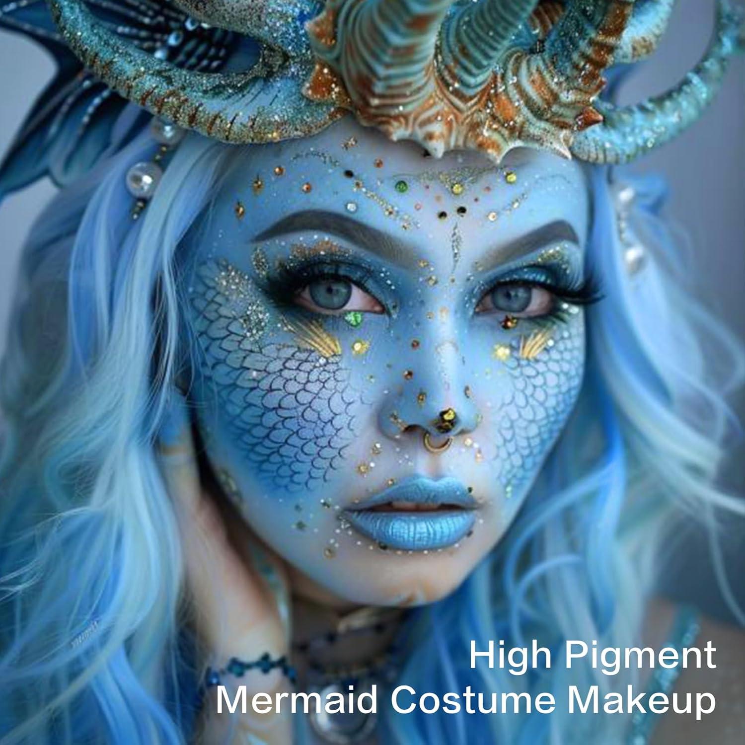 Pintura Facial y Corporal Azul Claro UCANBE 50g No Tóxica