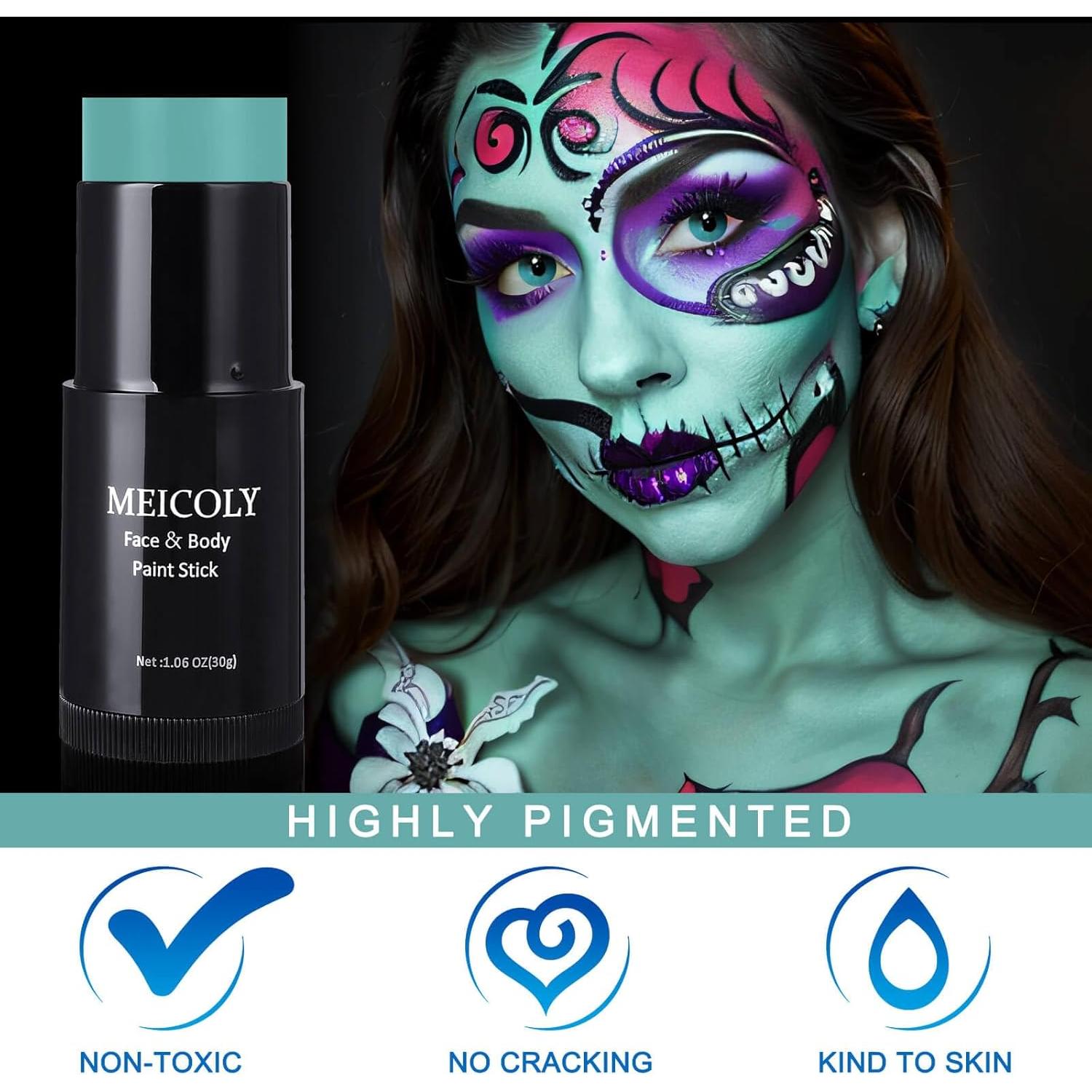 Pintura Facial y Corporal MEICOLY Teal 30g a Prueba de Agua