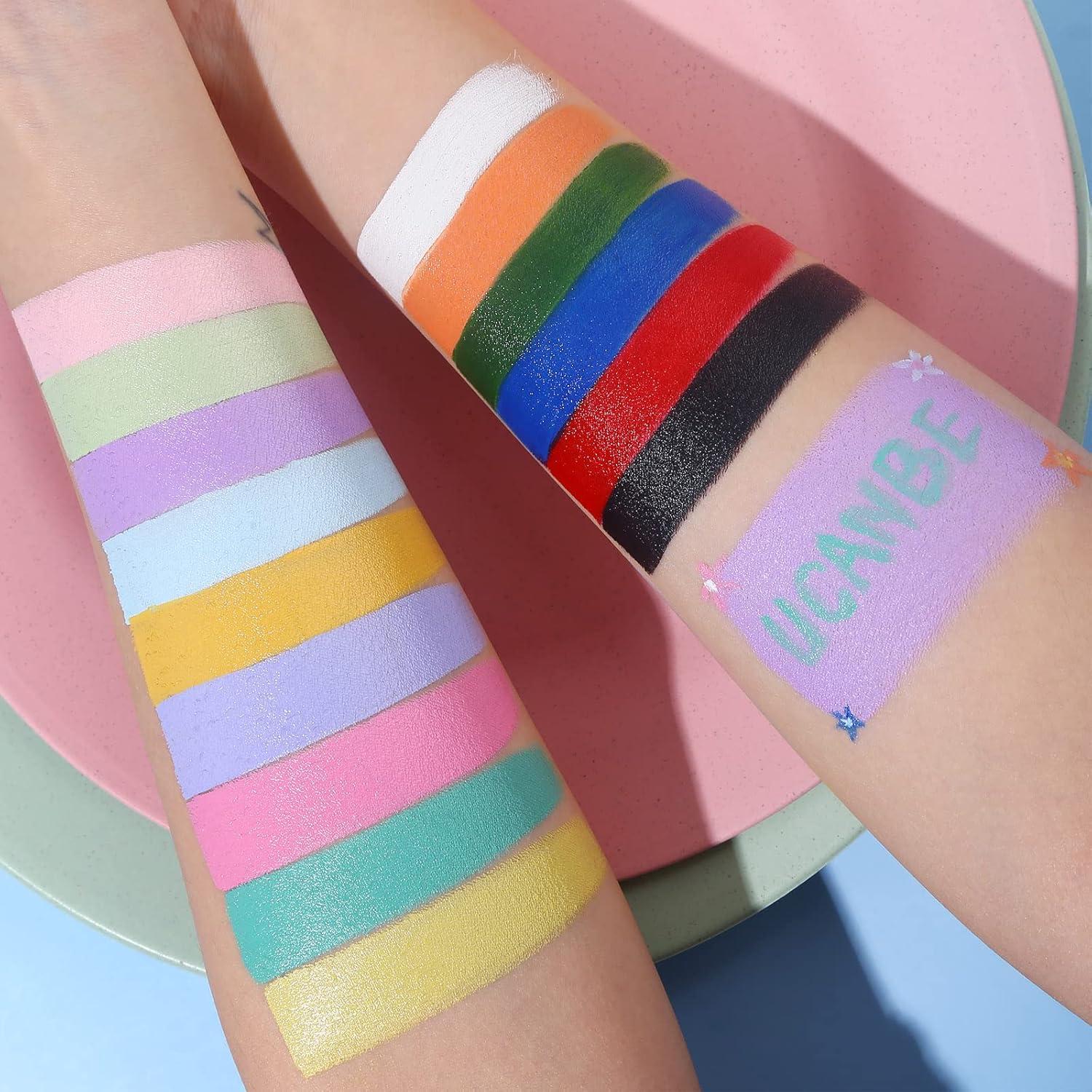 Pintura Facial y Corporal UCANBE 15 Colores Macaron No Tóxica