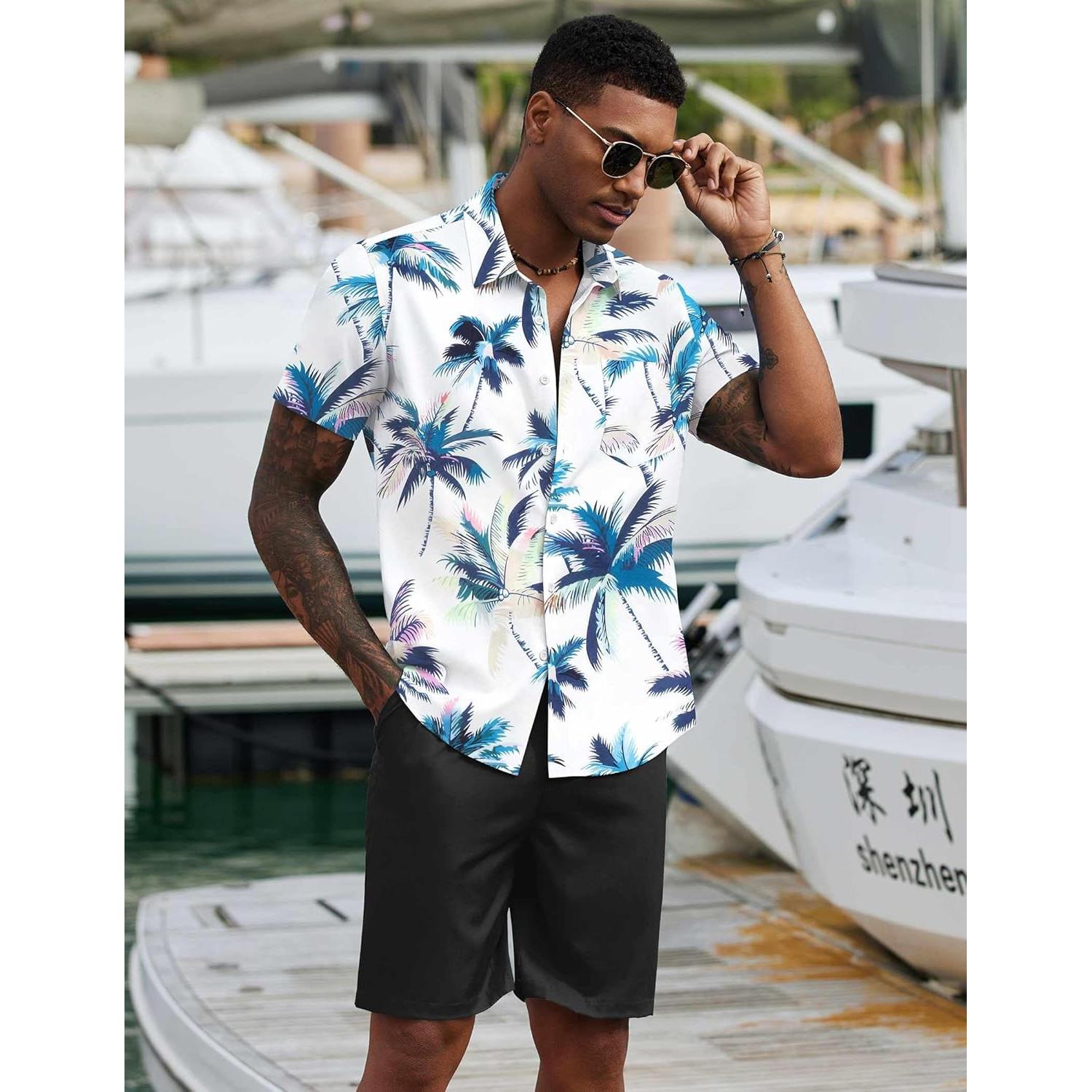 Conjunto de Verano para Hombre COOFANDY 2 Piezas Tropical