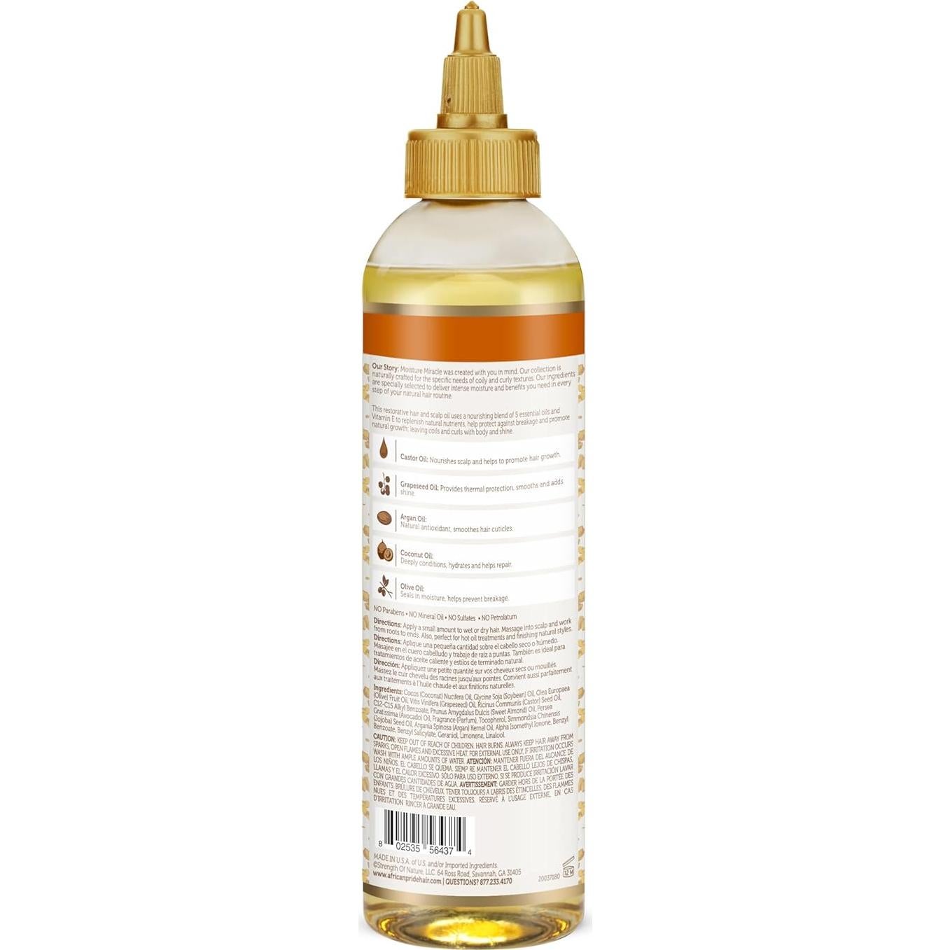 Aceite para el Cabello African Pride 236.6 ml - 5 Aceites Esenciales