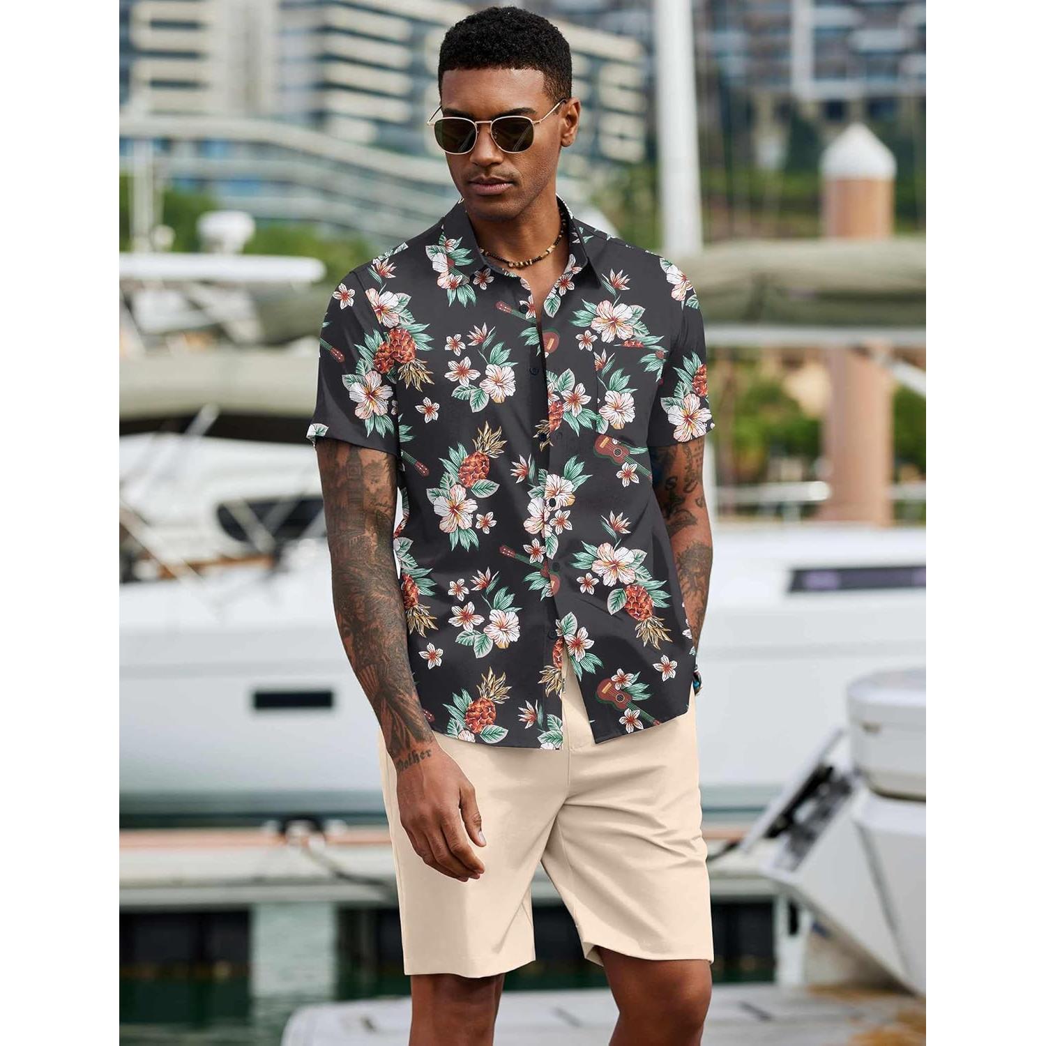 Conjunto de Verano para Hombre COOFANDY Camisa y Pantalón Corto
