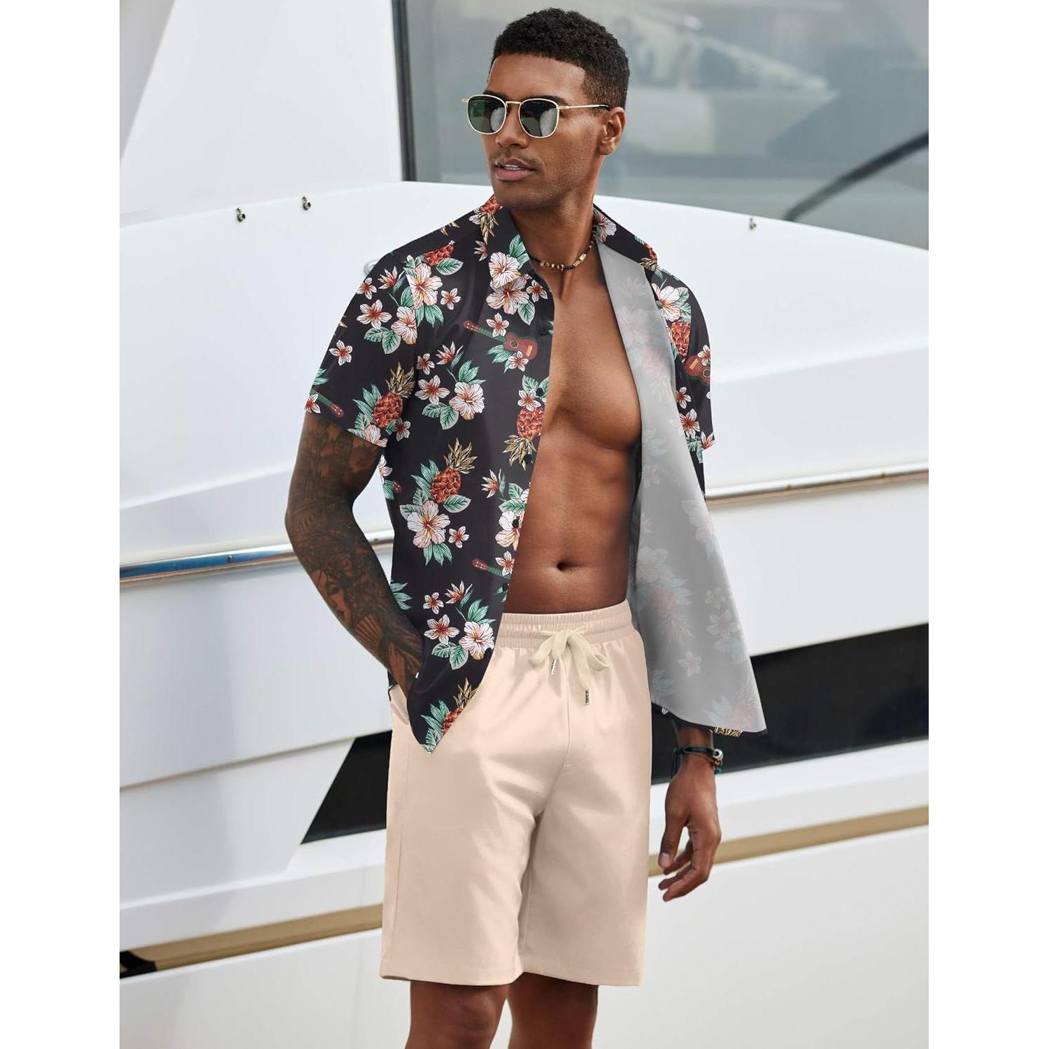 Conjunto de Verano para Hombre COOFANDY Camisa y Pantalón Corto