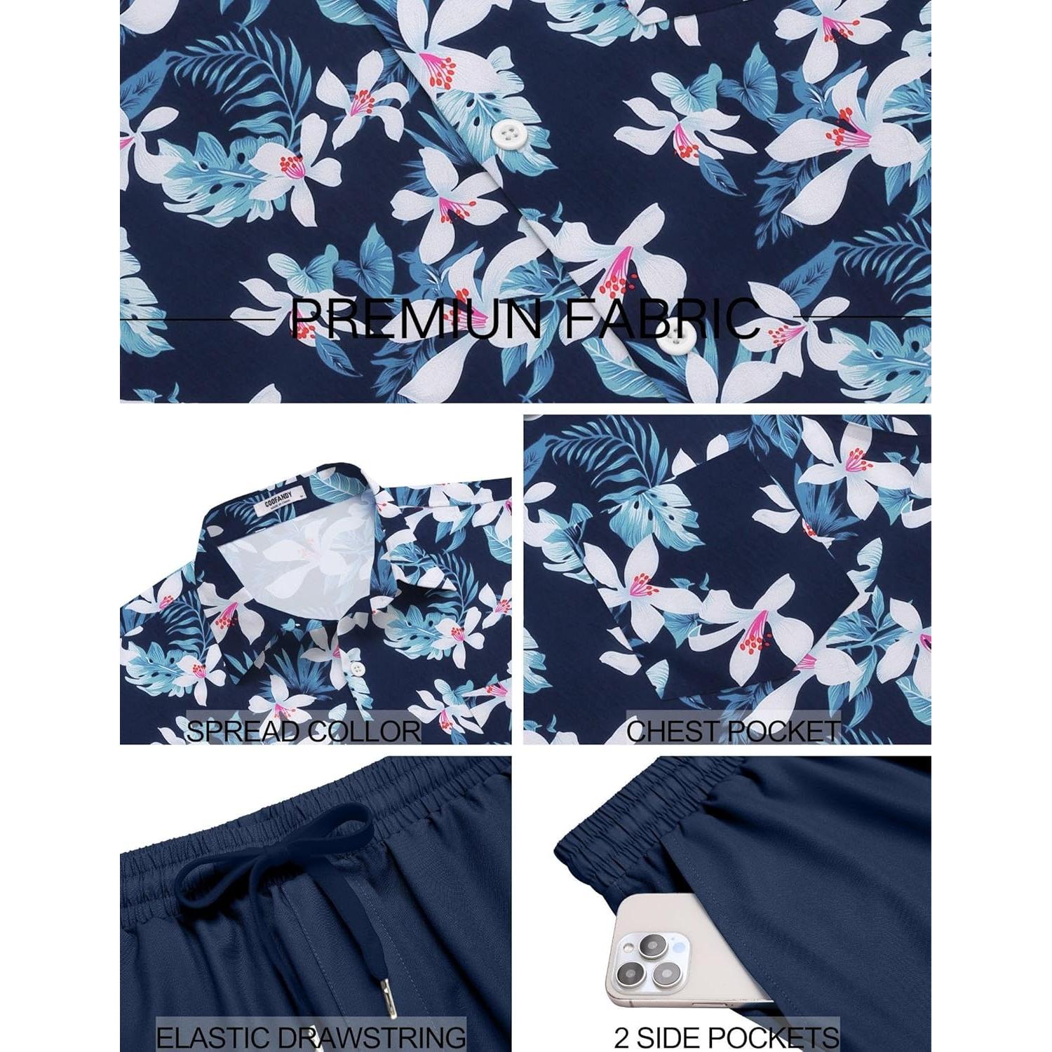 Conjunto de Verano para Hombre COOFANDY 2 Piezas Floral
