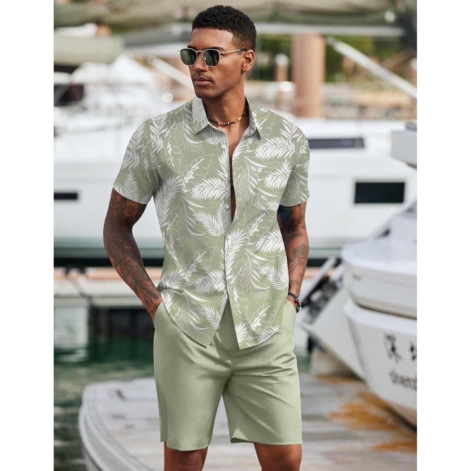 Conjunto de Verano para Hombre COOFANDY 2 Piezas Floral