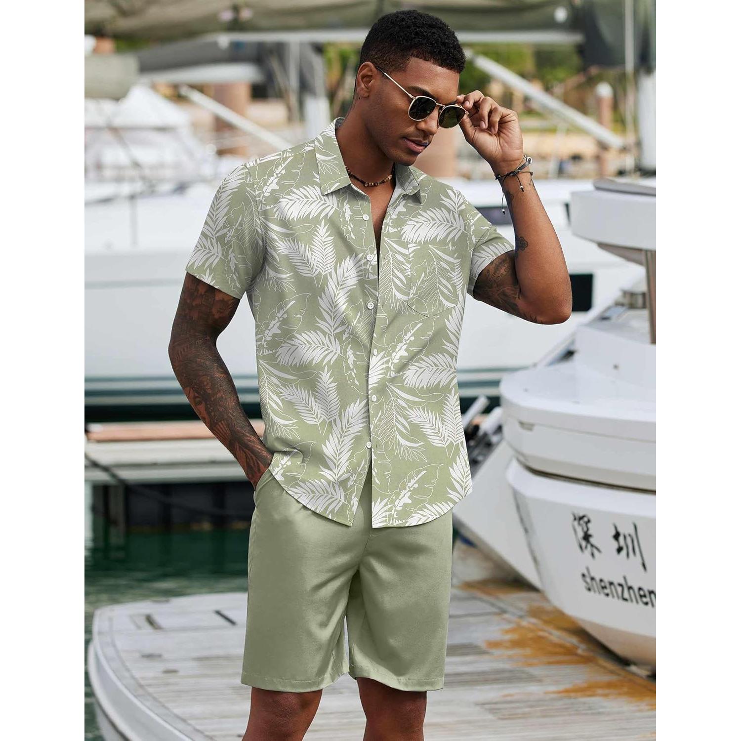 Conjunto de Verano para Hombre COOFANDY 2 Piezas Floral