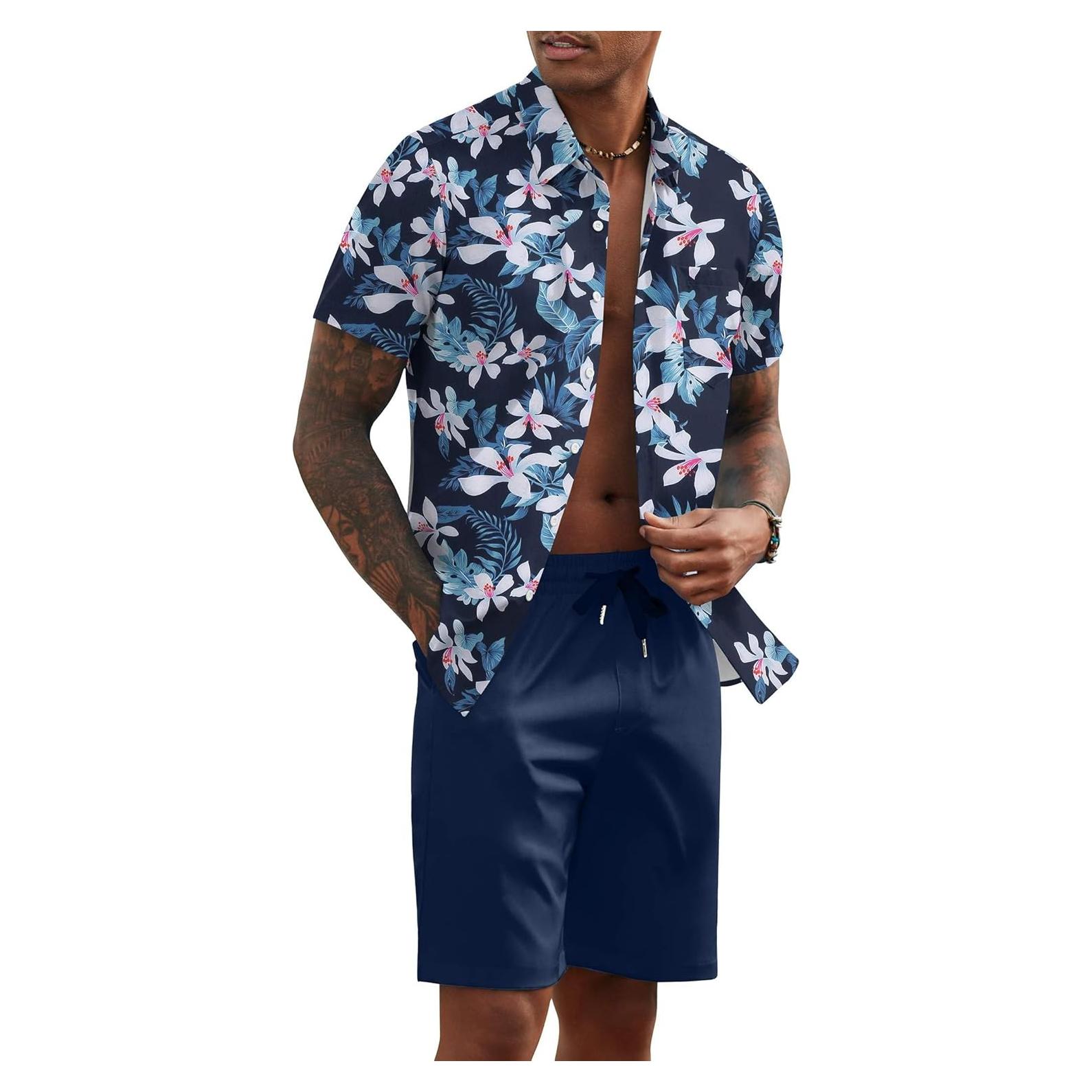 Conjunto de Verano para Hombre COOFANDY 2 Piezas Floral