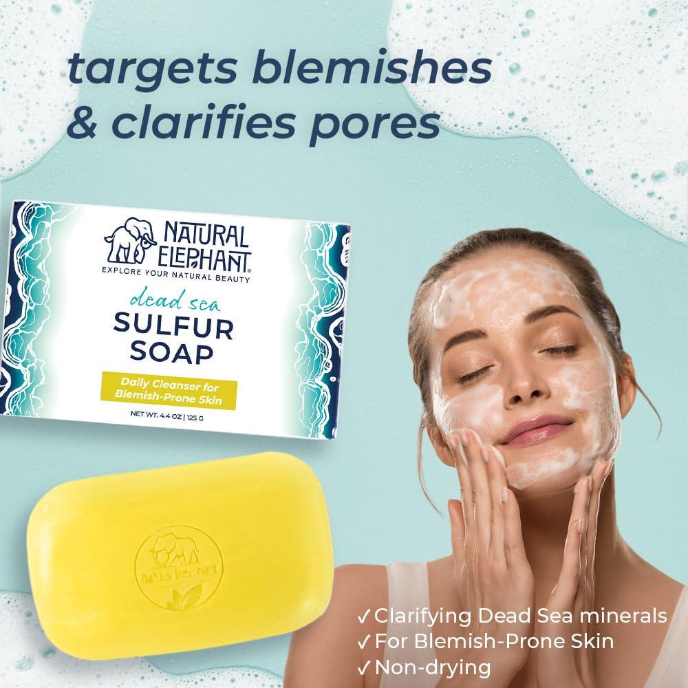 Jabón de Azufre Natural Elephant 125g x 4 con Aloe Vera