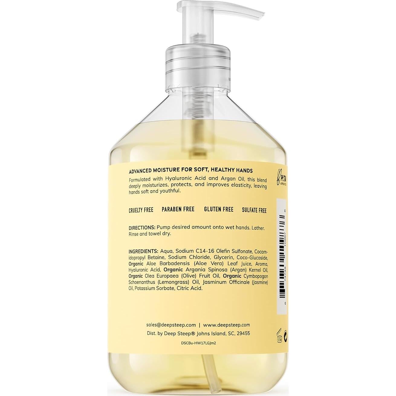 Jabón Líquido Hidratante Deep Steep 497 g - Hierba de Limón y Jazmín