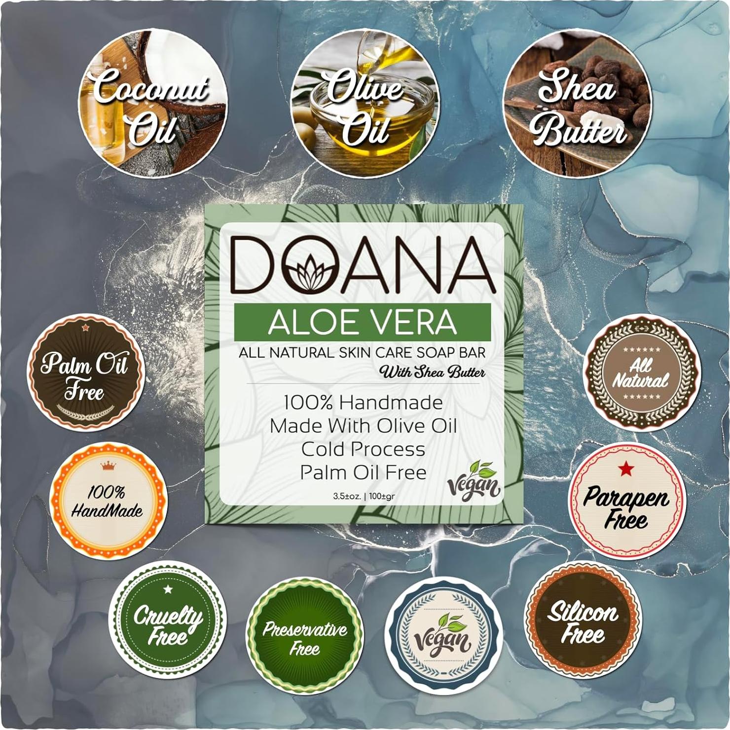 Jabón de Aloe Vera Doana 99g con Manteca de Karité Vegano