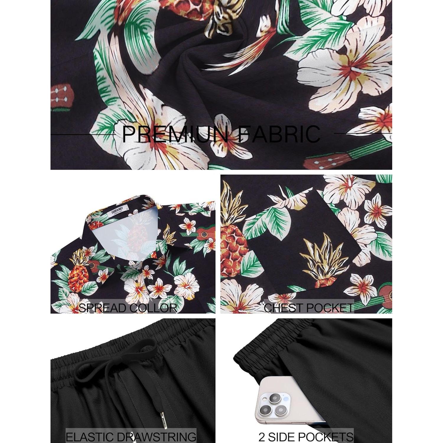 Conjunto de Verano para Hombre COOFANDY 2 Piezas Floral