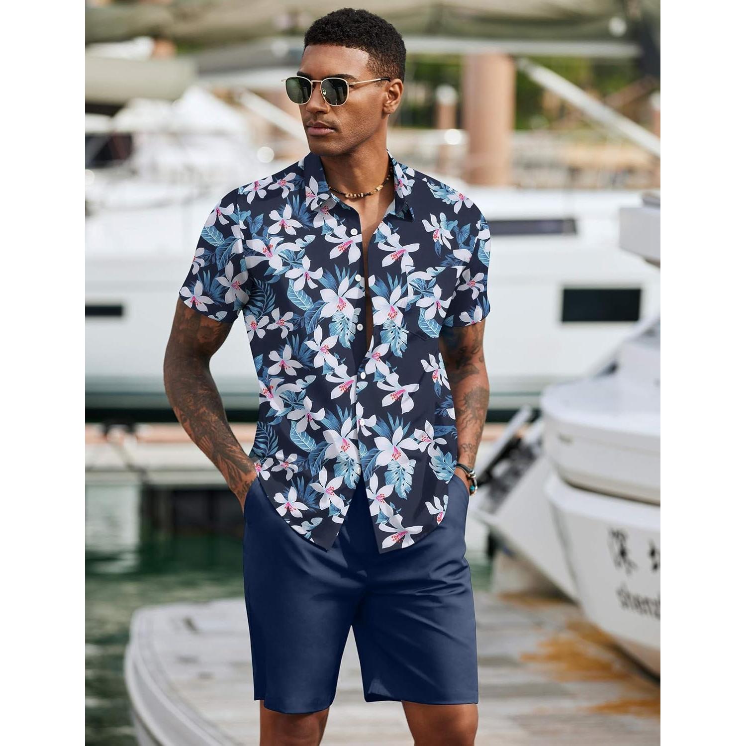 Conjunto de Playa para Hombre COOFANDY 2 Piezas Floral