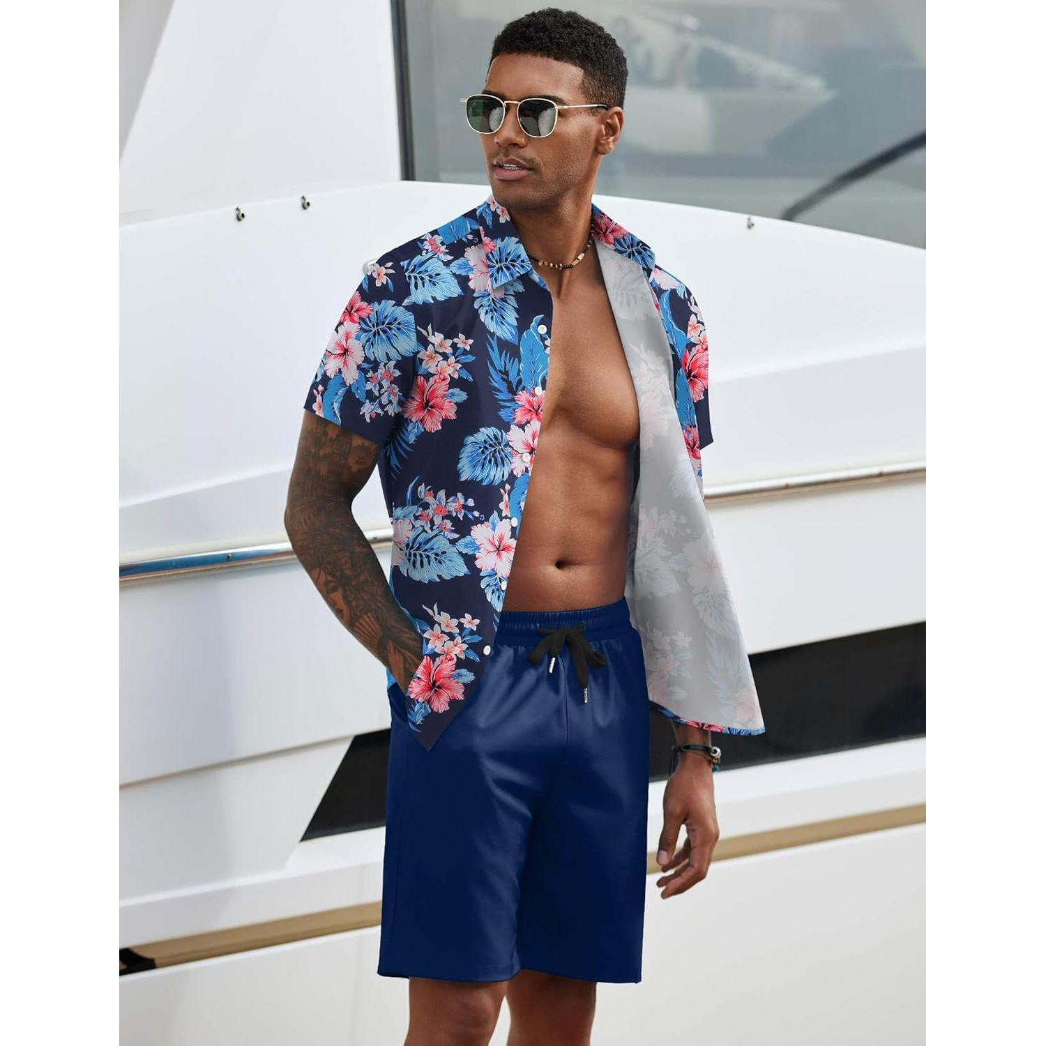 Conjunto de Playa para Hombre COOFANDY 2 Piezas Floral