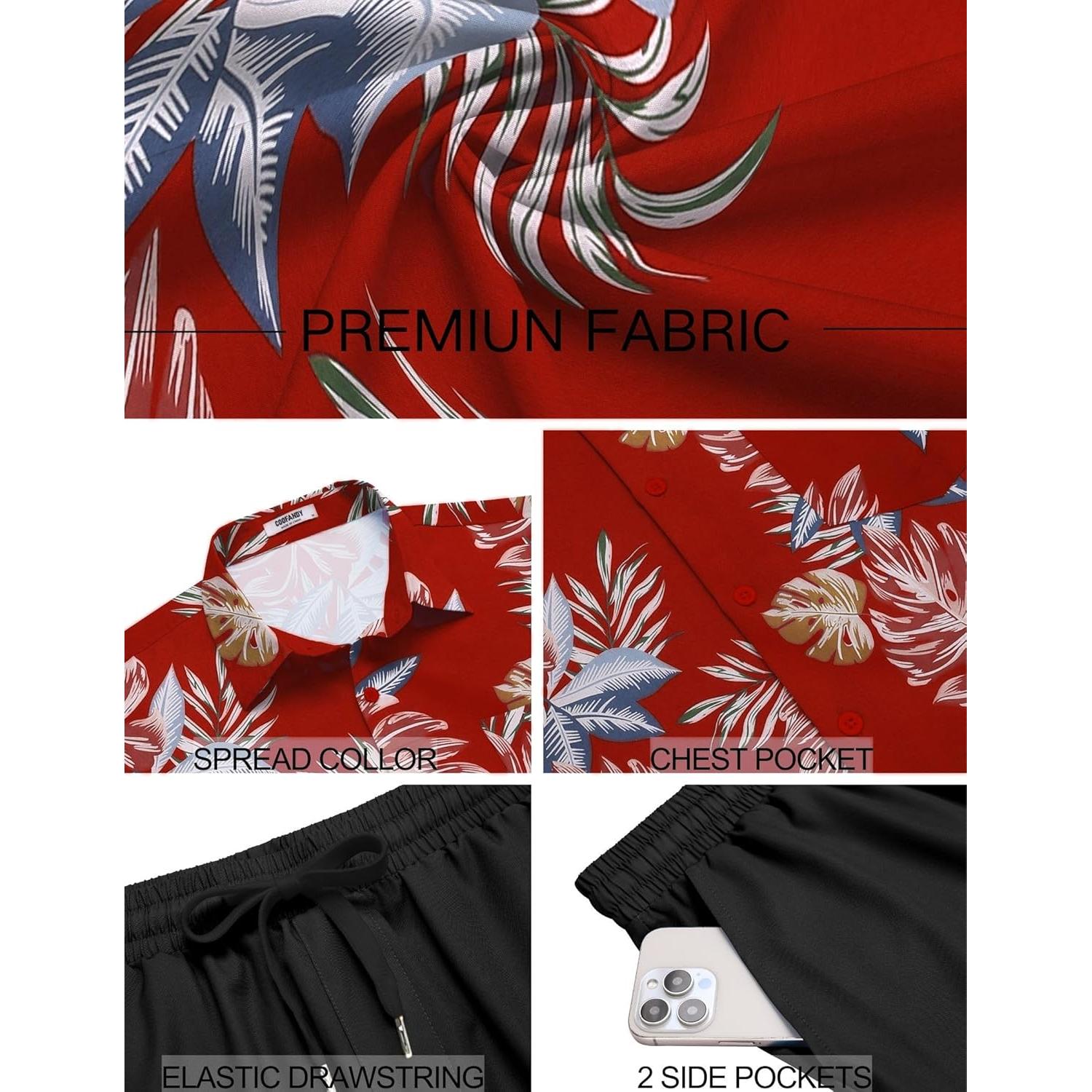 Conjunto de Playa para Hombre COOFANDY 2 Piezas Verano