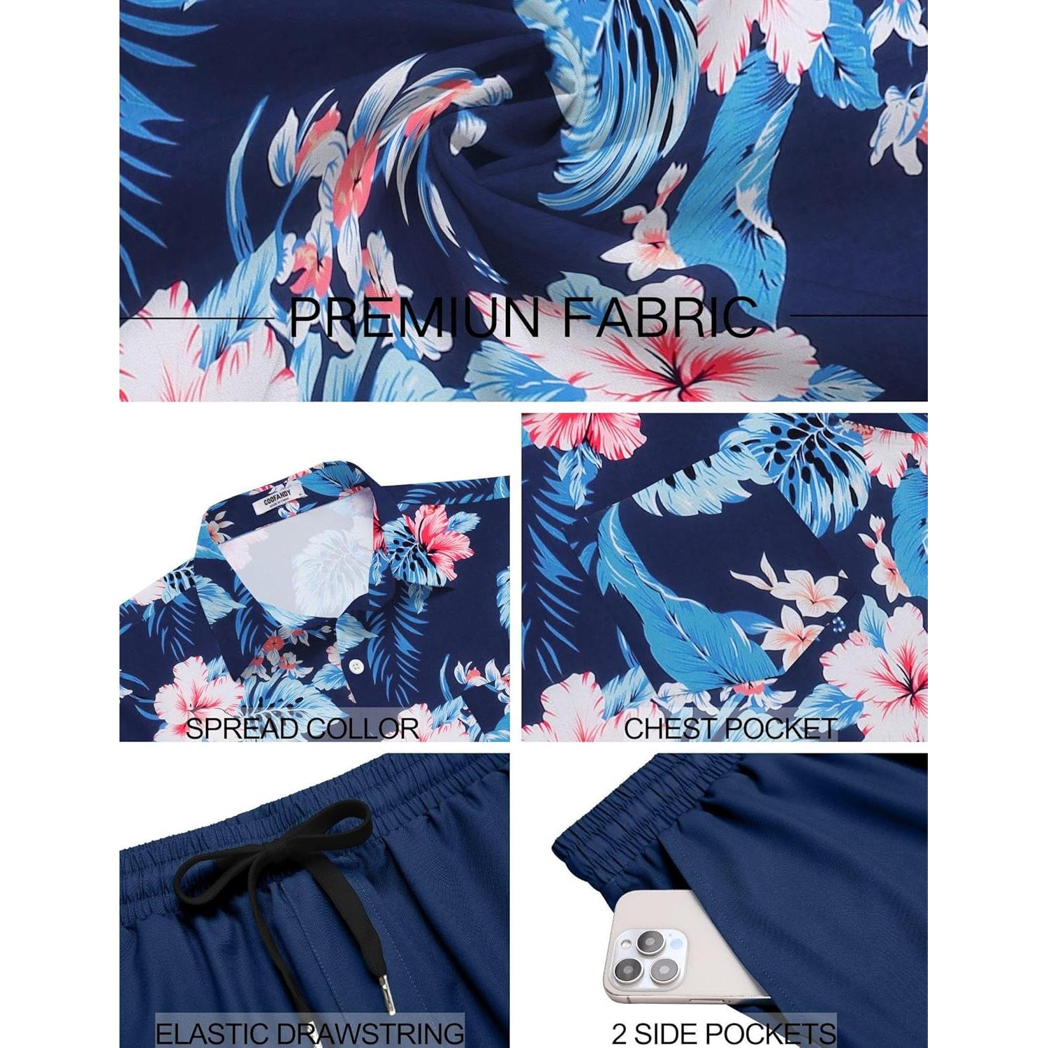 Conjunto de Playa para Hombre COOFANDY 2 Piezas Floral