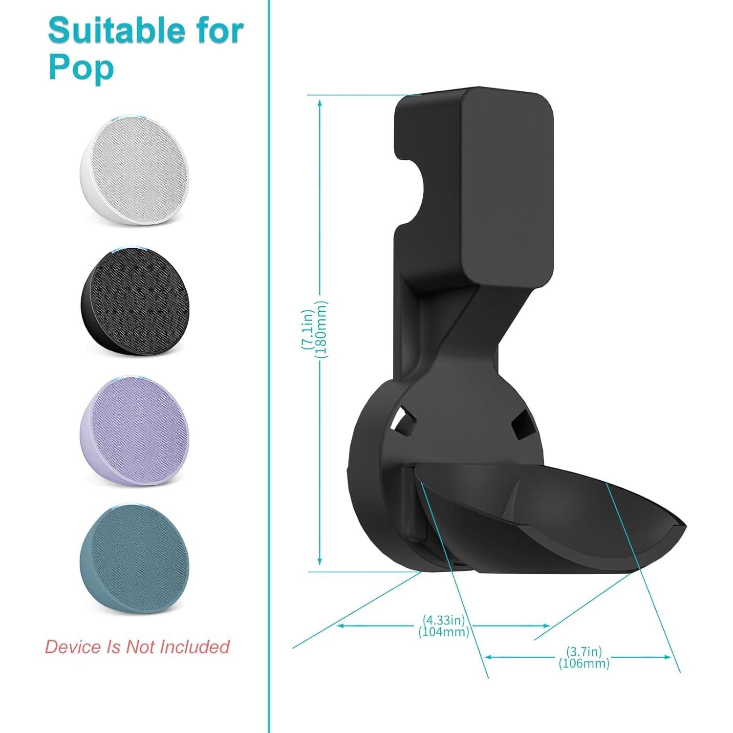 Soporte de Pared para Echo Pop ZUOLACO Negro con Gestión de Cable