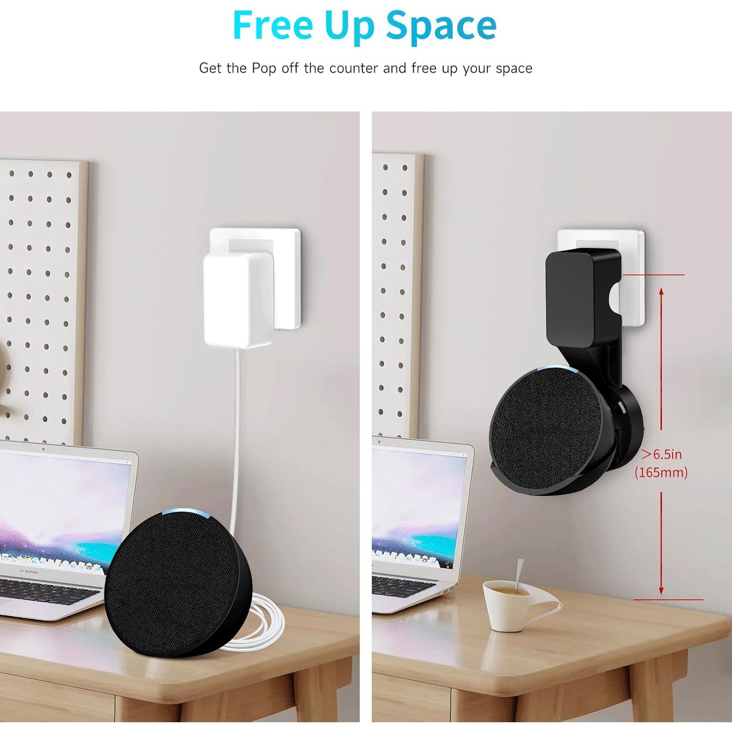 Soporte de Pared para Echo Pop ZUOLACO Negro con Gestión de Cable