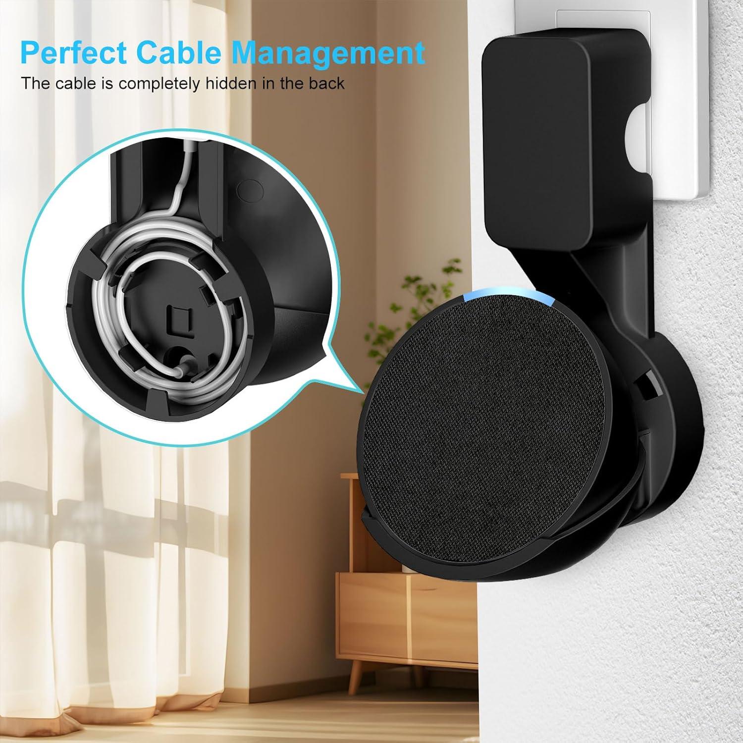 Soporte de Pared para Echo Pop ZUOLACO Negro con Gestión de Cable