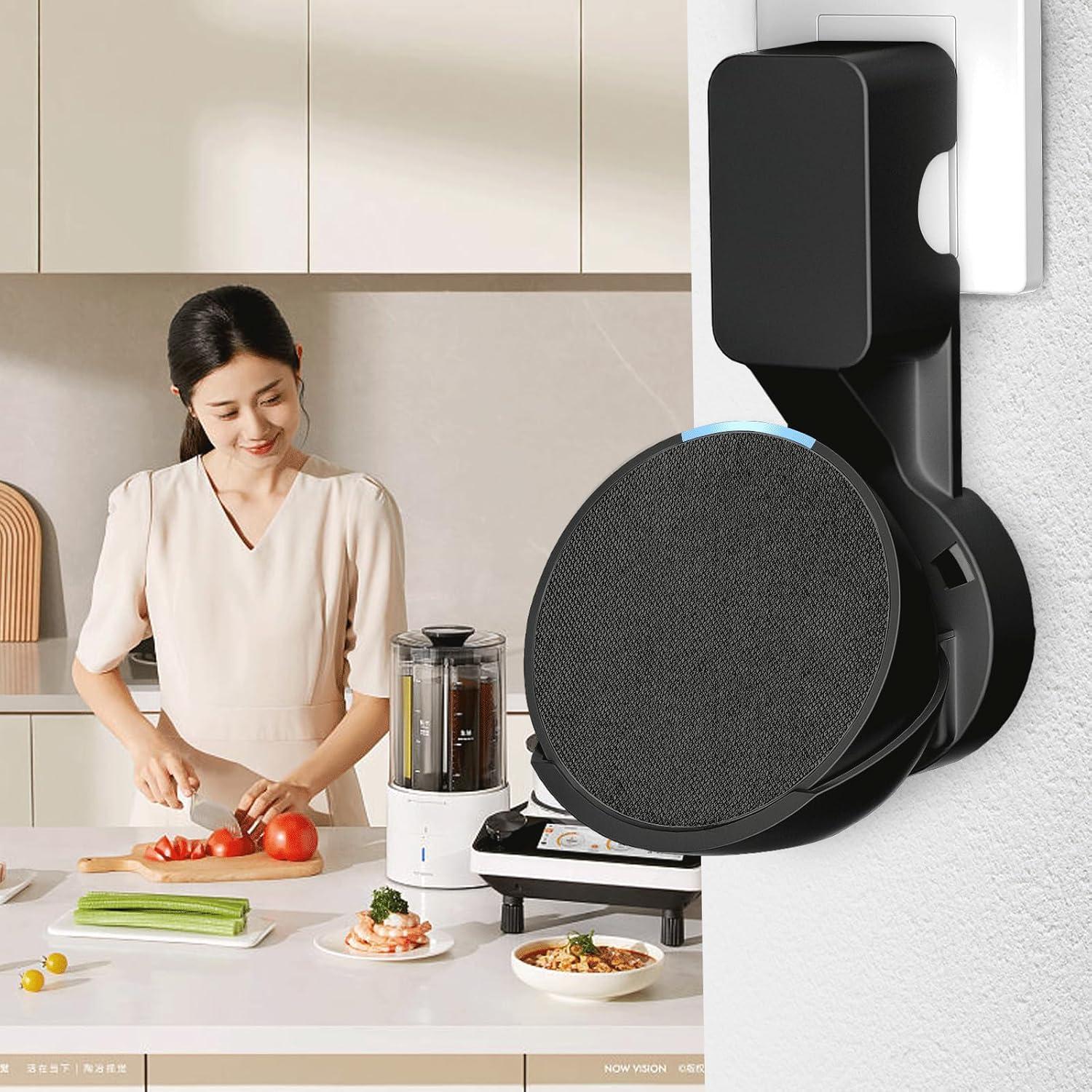 Soporte de Pared para Echo Pop ZUOLACO Negro con Gestión de Cable