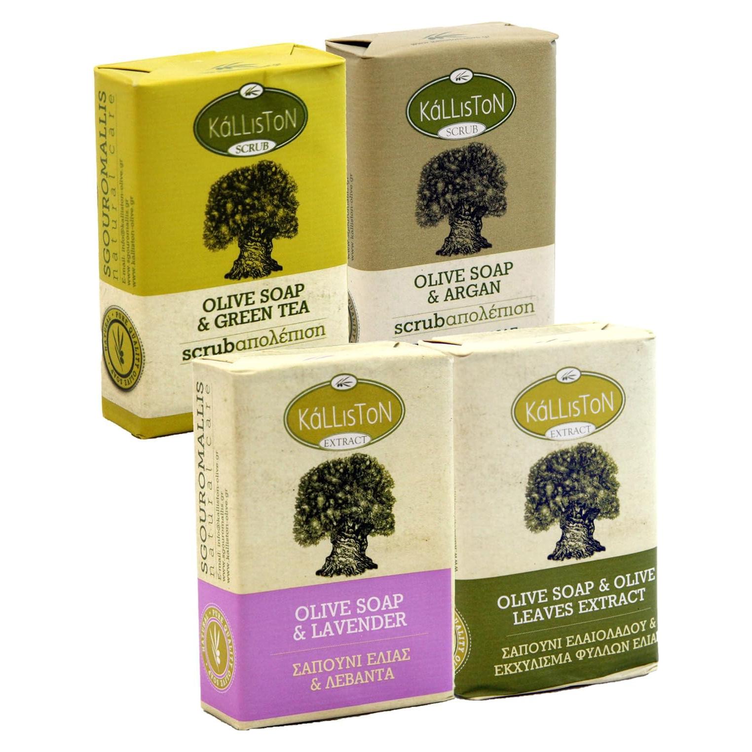 Jabones de Oliva Naturales Ellora - Paquete de 4, 396g