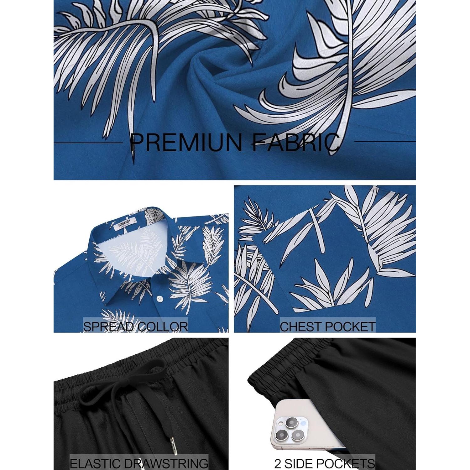 Conjunto de Playa para Hombre COOFANDY 2 Piezas Verano