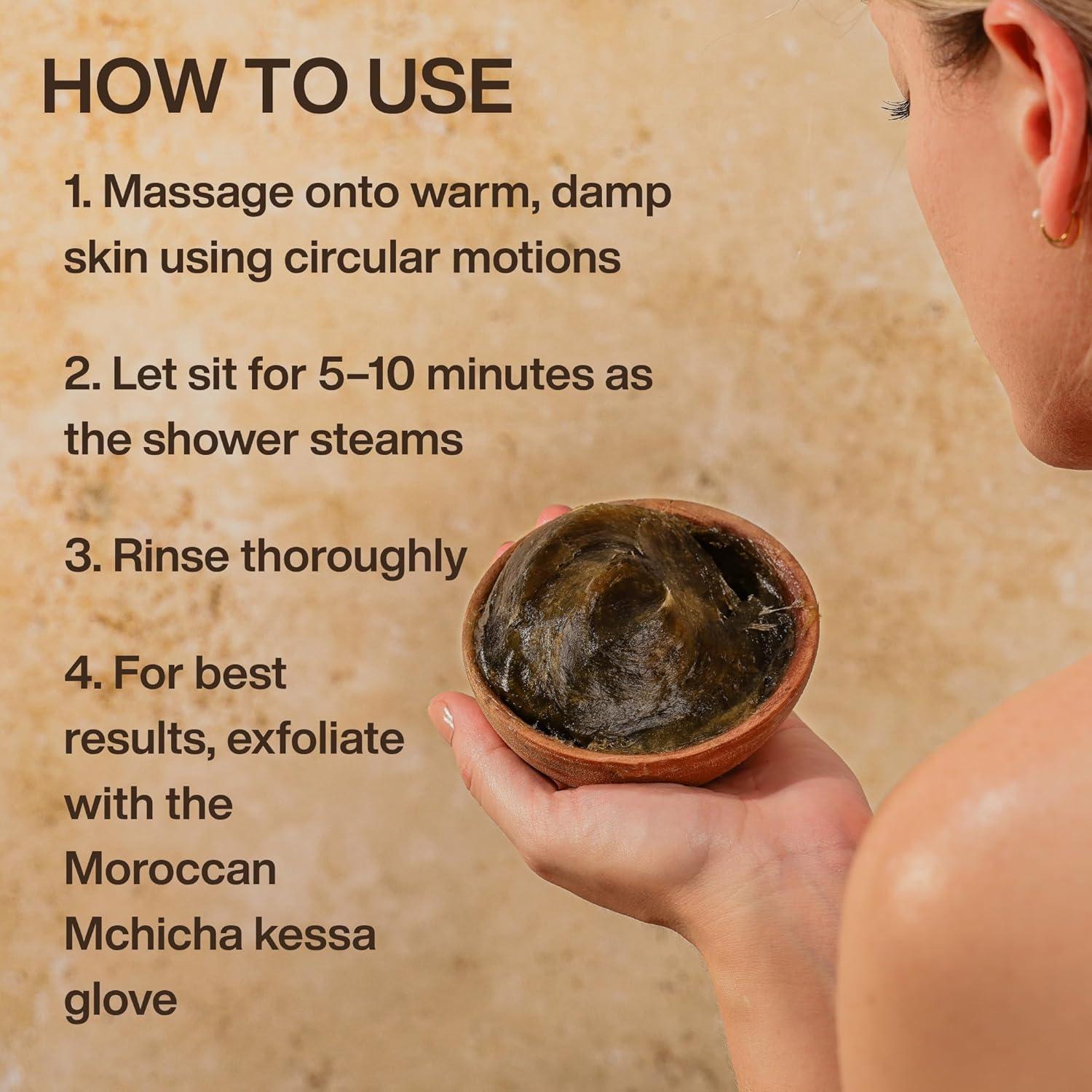 Jabón Negro Marroquí Mchicha con Eucalipto 198g Exfoliante