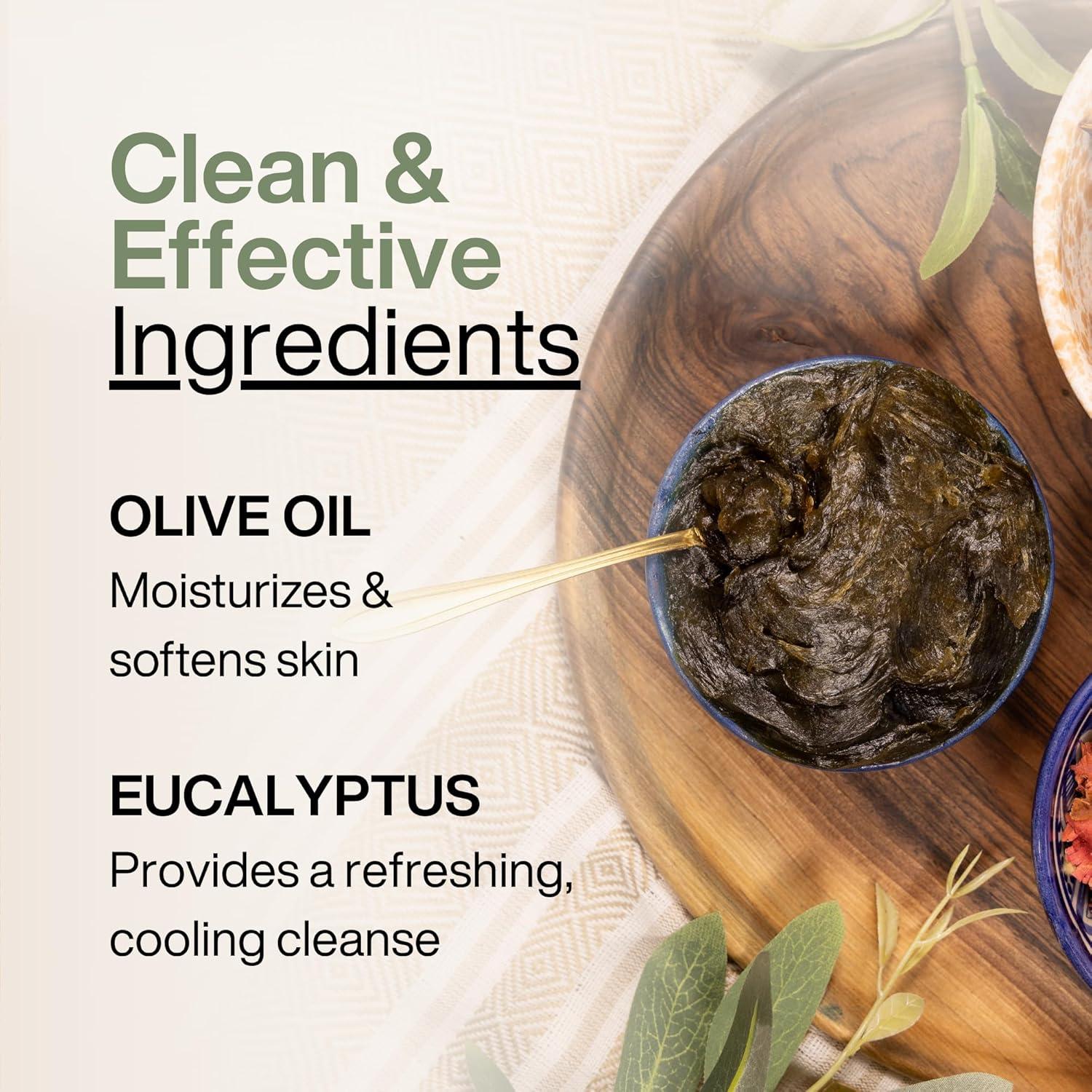 Jabón Negro Marroquí Mchicha con Eucalipto 198g Exfoliante