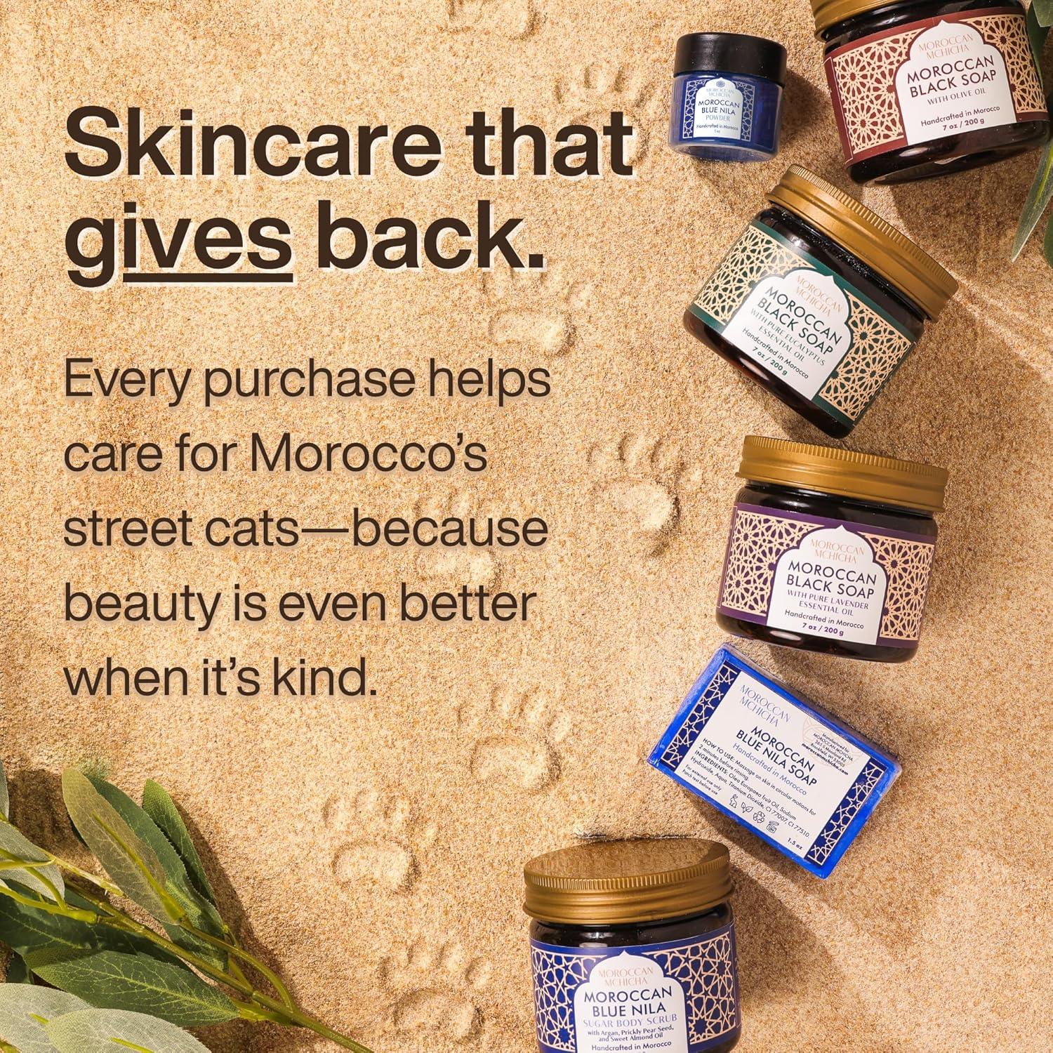 Jabón Negro Marroquí Mchicha con Eucalipto 198g Exfoliante