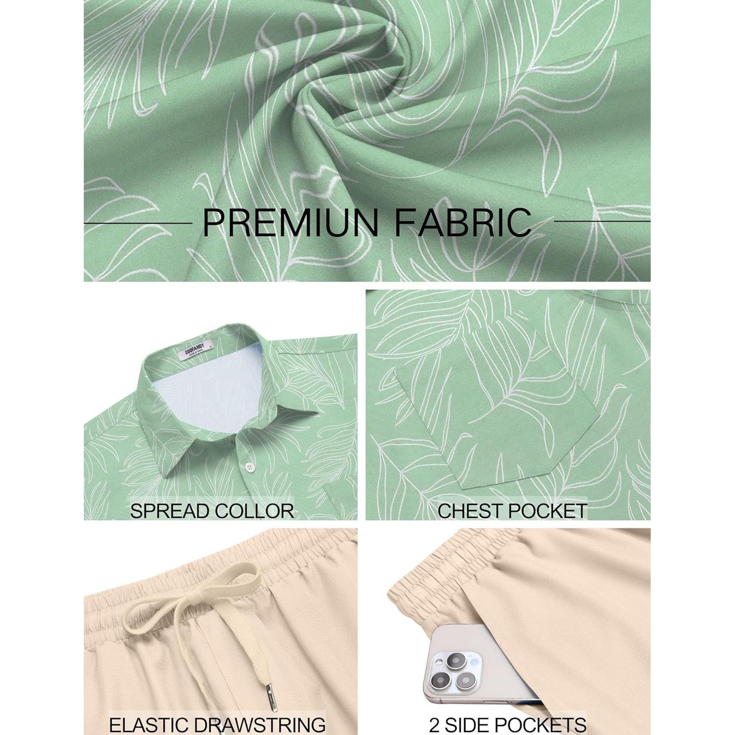 Conjunto de Playa para Hombre COOFANDY 2 Piezas Verano