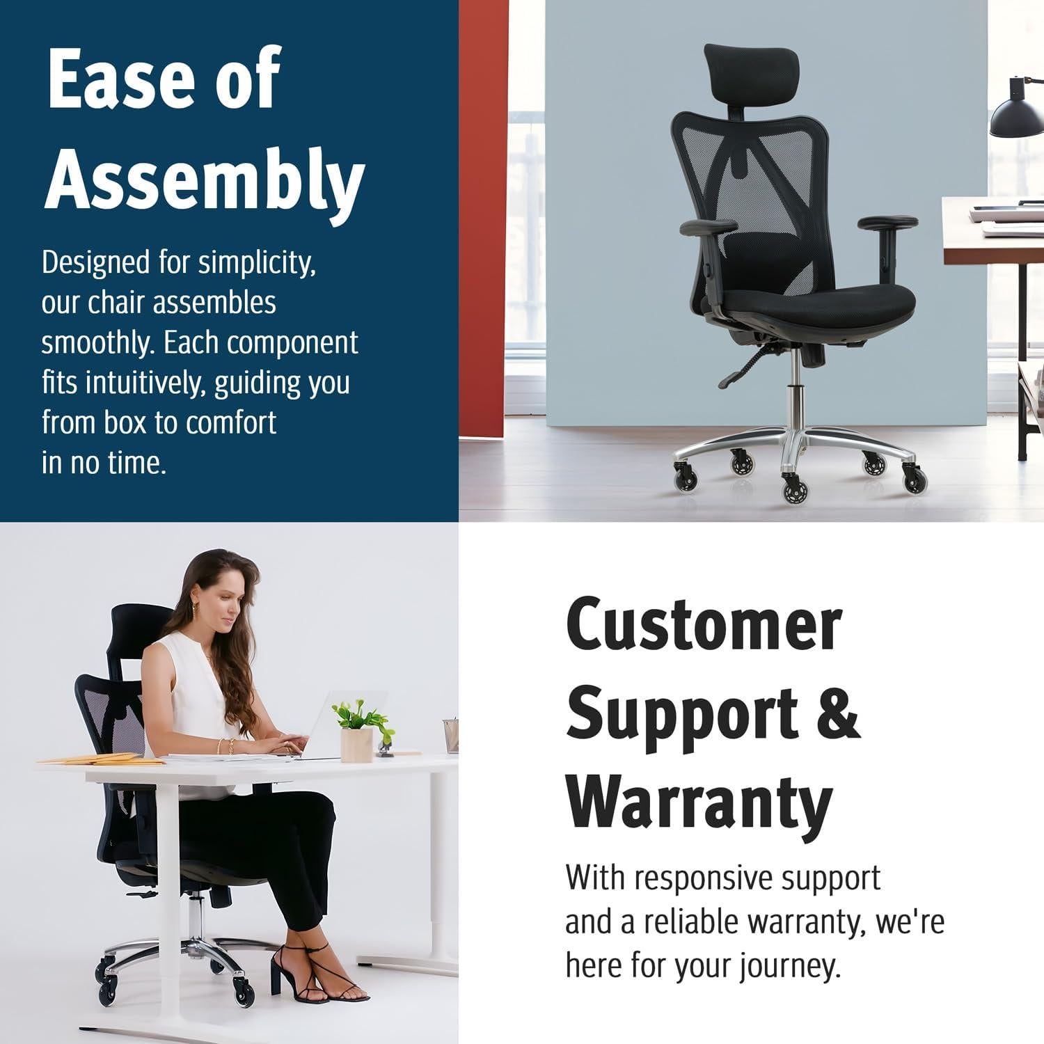 Silla de Oficina Ergonómica Duramont 6 - Ajustable con Soporte Lumbar