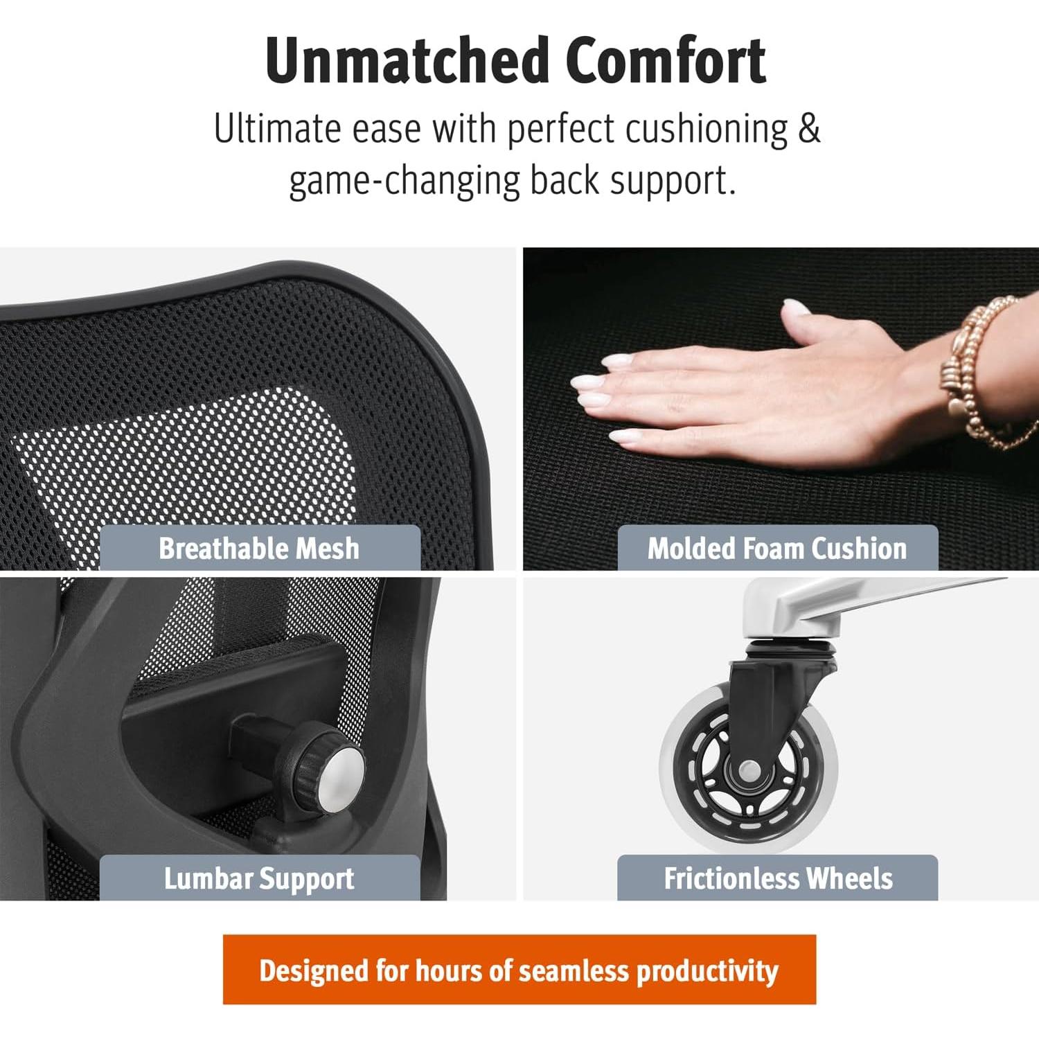 Silla de Oficina Ergonómica Duramont 6 - Ajustable con Soporte Lumbar