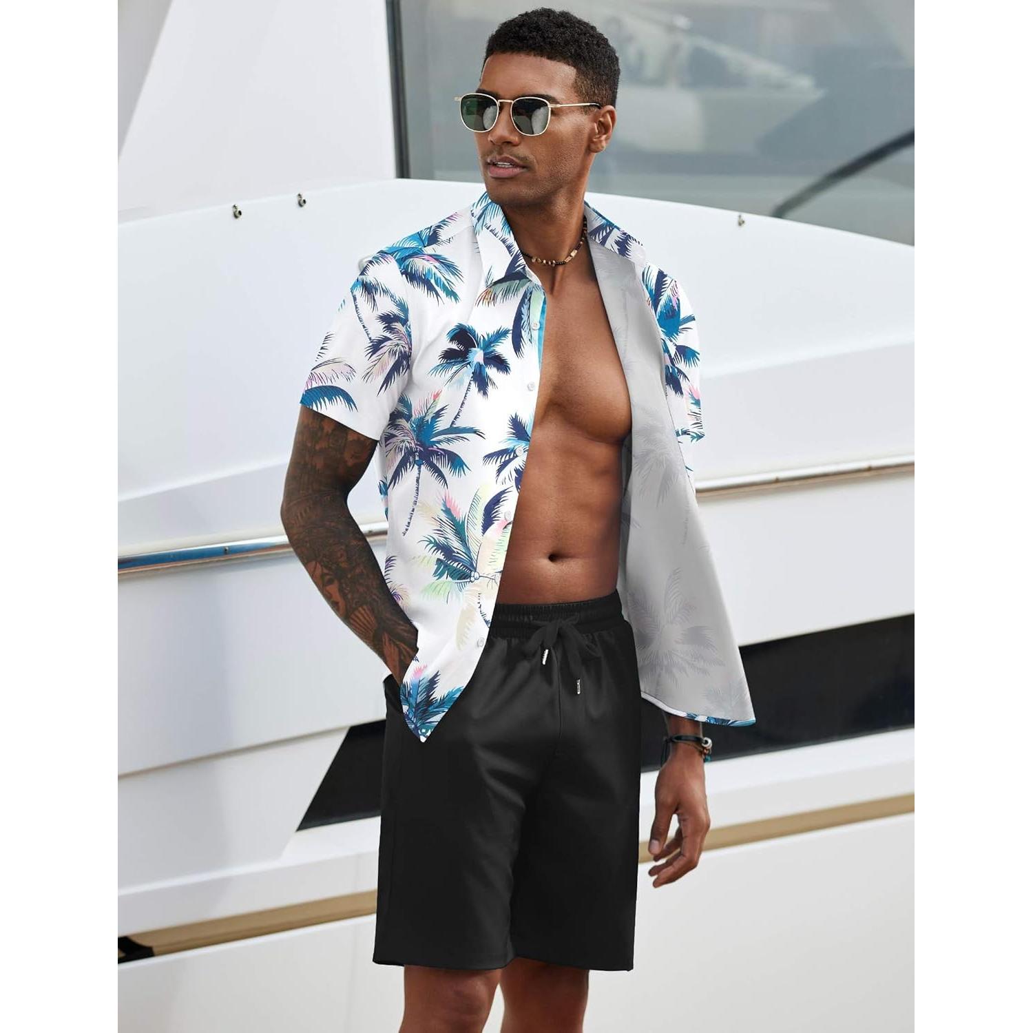 Conjunto de Verano para Hombre COOFANDY 2 Piezas Camisa y Pantalón