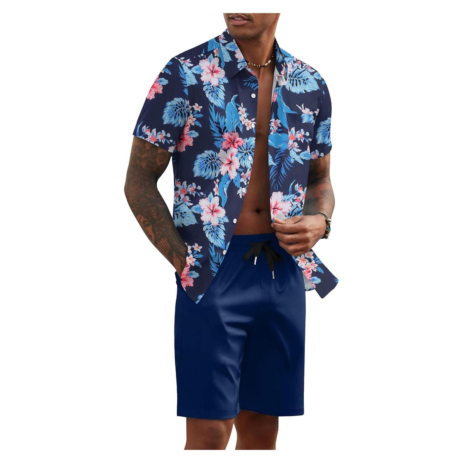 Conjunto de Verano para Hombre COOFANDY 2 Piezas Floral