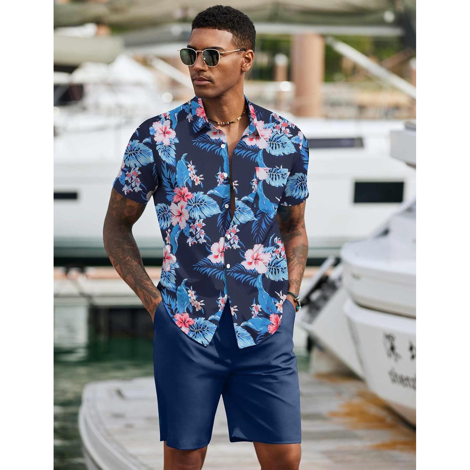 Conjunto de Verano para Hombre COOFANDY 2 Piezas Floral