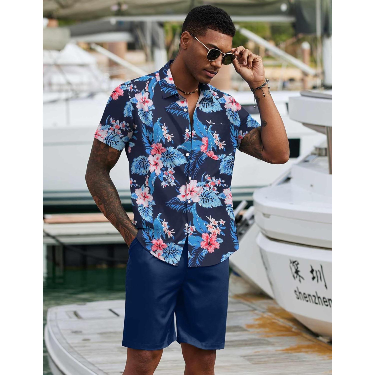 Conjunto de Verano para Hombre COOFANDY 2 Piezas Floral
