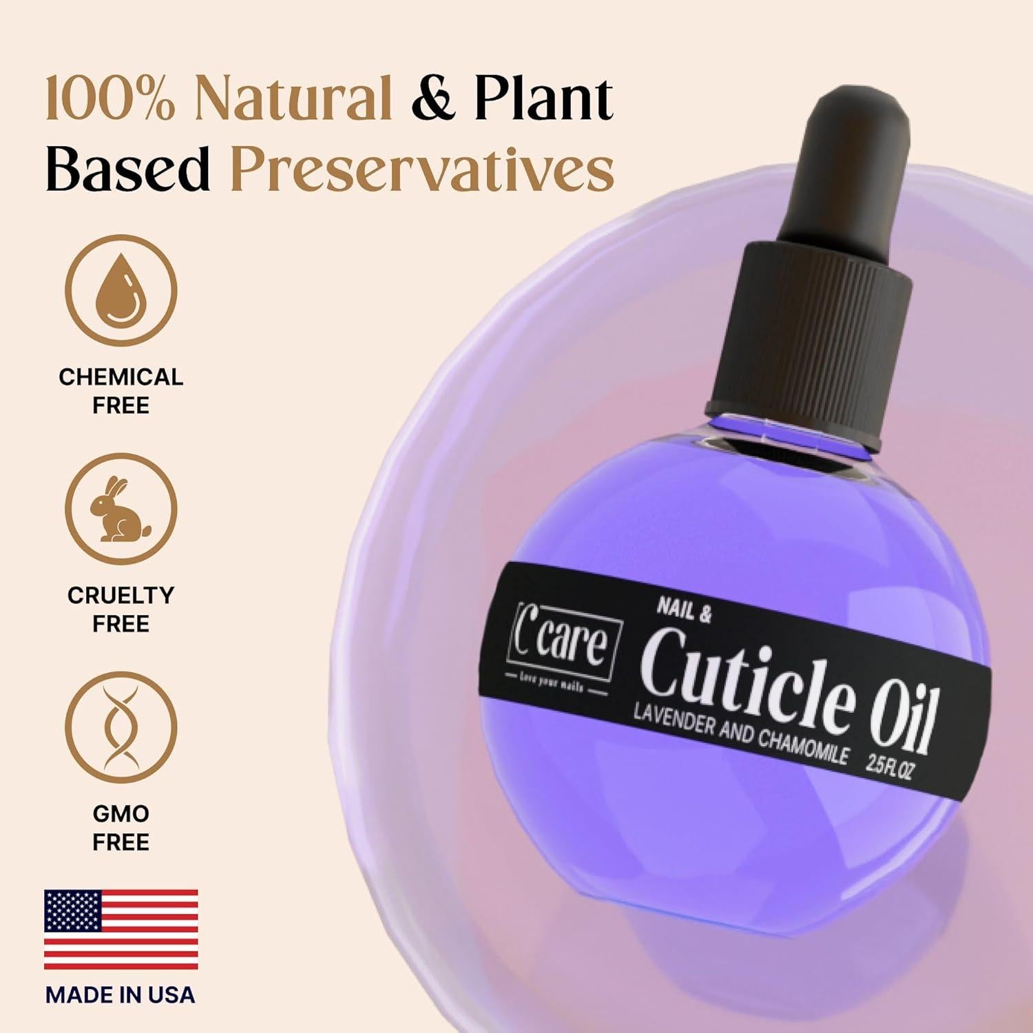 Aceite para Cutículas C CUIDADO 74.8 ml - Lavanda y Manzanilla