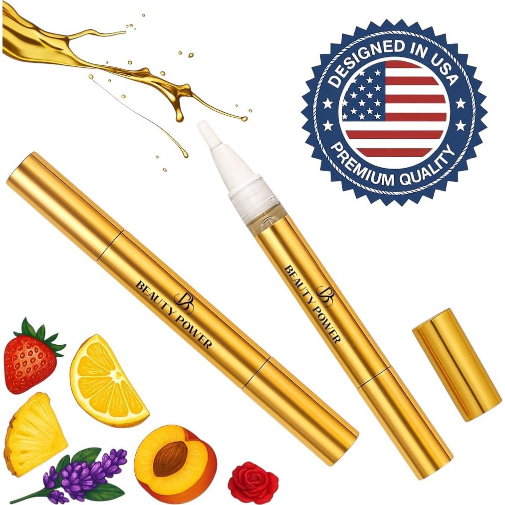 Bolígrafo de Aceite para Cutículas Beauty Power - Fresa, Fortalecedor de Uñas con Vitamina E