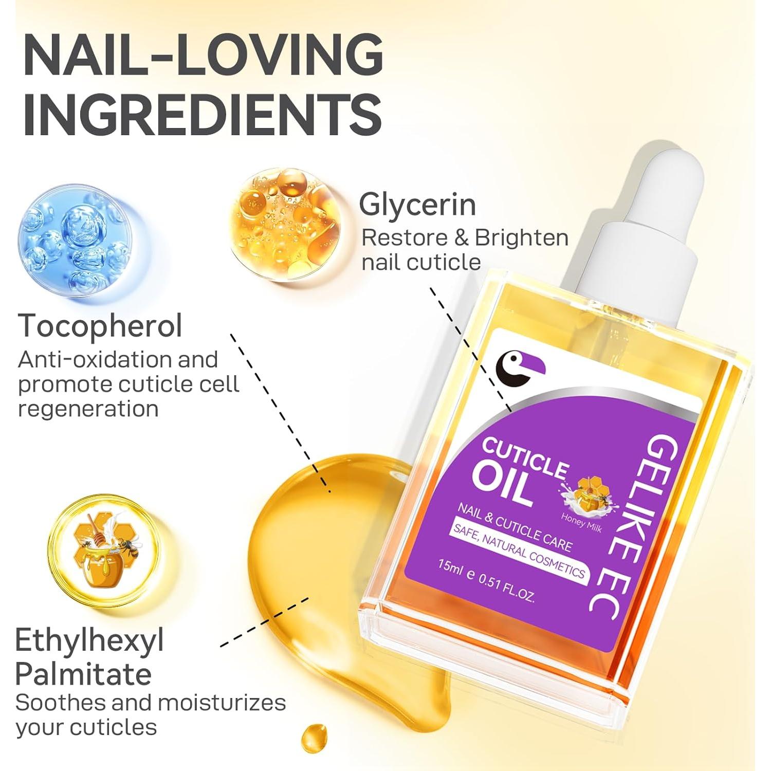 Aceite Reparador de Cutículas Gelike 15ml - Crecimiento y Fortalecimiento