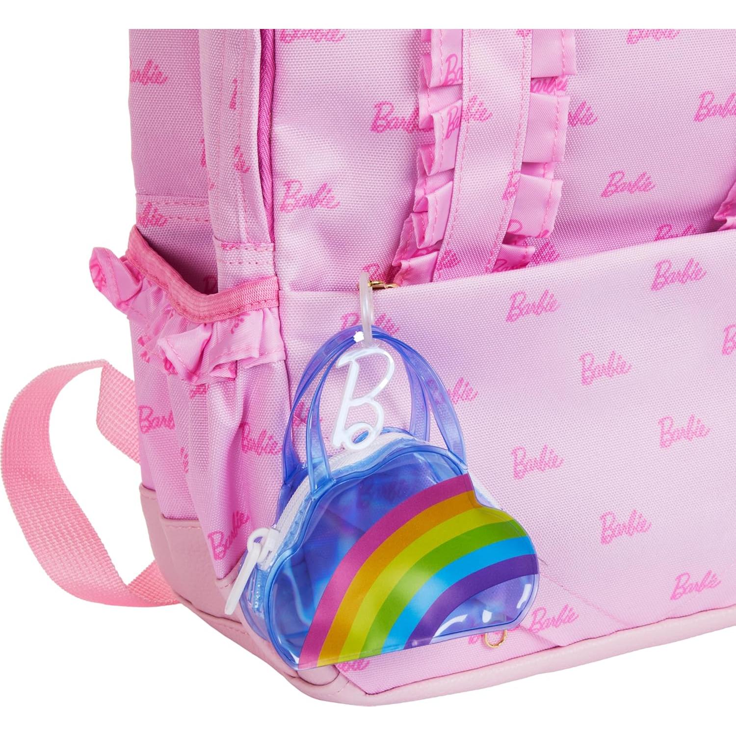Llavero Bolsa Arcoíris Barbie con Pijamas y Accesorios