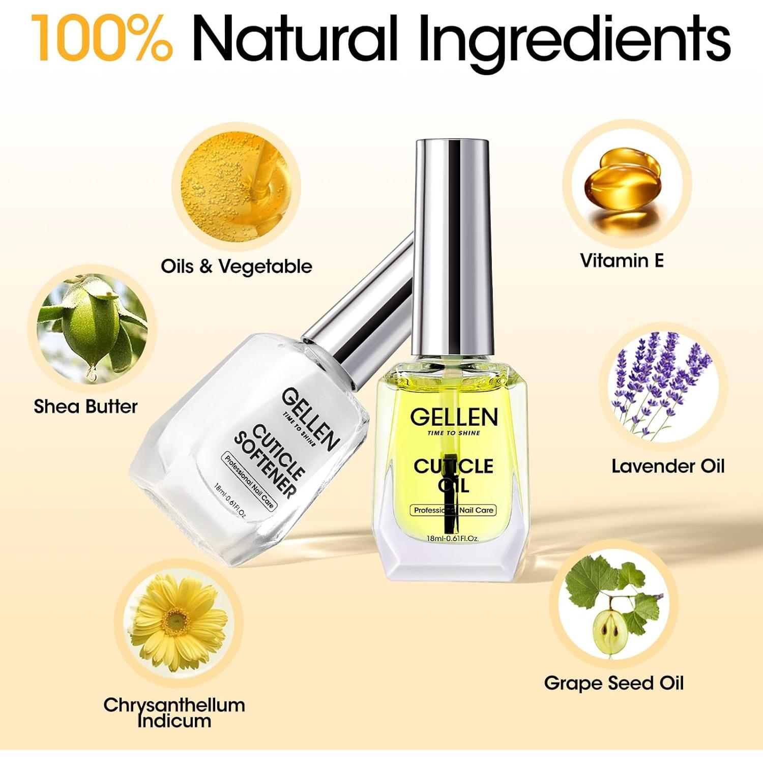 Gellen Kit de Cuidado de Uñas 2 en 1 - Aceite y Suavizante 18ml