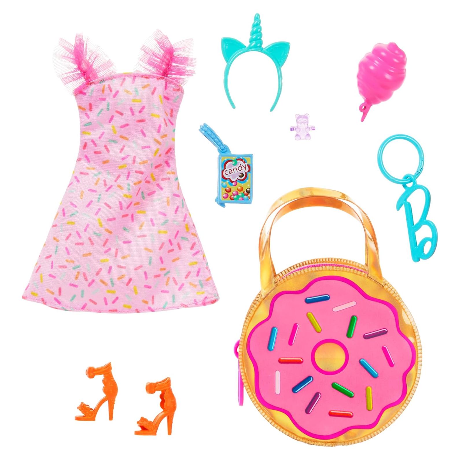 Accesorios para Muñecas Barbie - Bolsa Donut y Vestido Dulce
