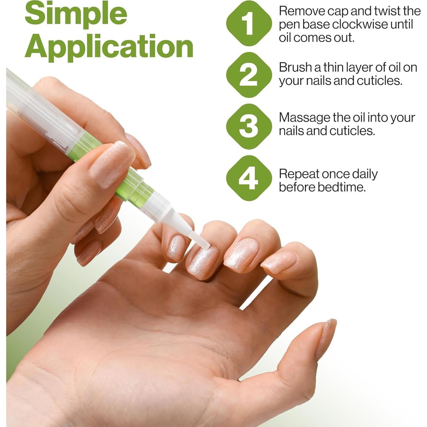 Nail Art Cuticle Protector Pen - Tool for Nail Art and Growth - Manicure & Pedicure Treatment for Brittle Breaking Fingernails (Green Pear & Citrus - 1 Pack)