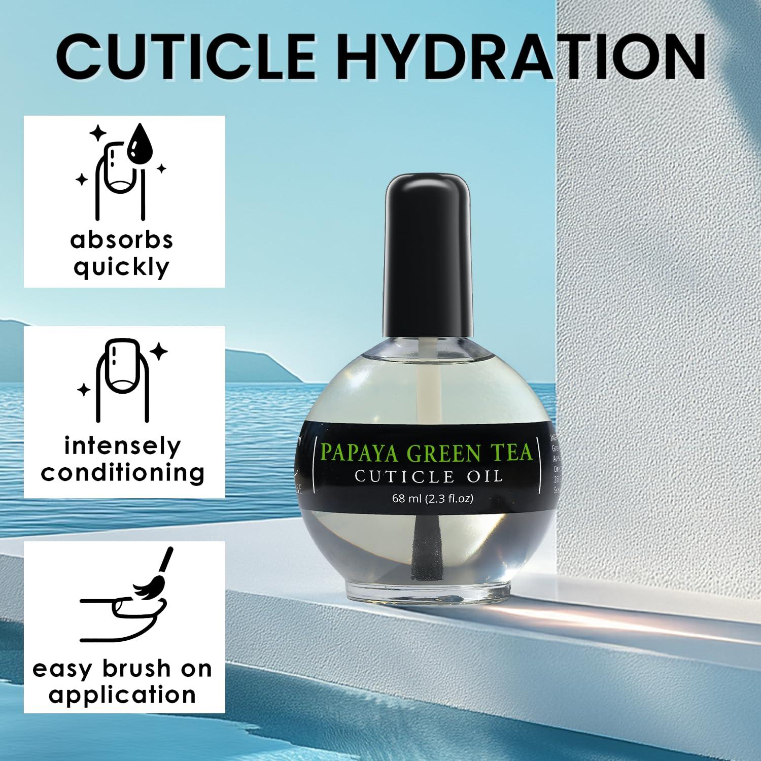 Aceite Hidratante para Cutículas y Uñas Ellie Chase 68 ml - Papaya y Té Verde