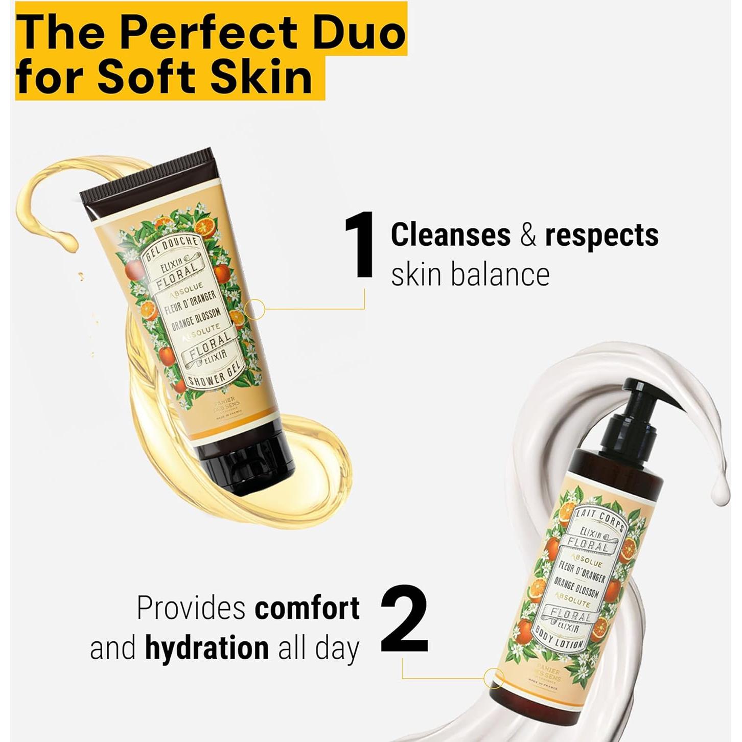 Gel de Ducha Hidratante Panier des Sens 2x200 ml Flor de Naranjo